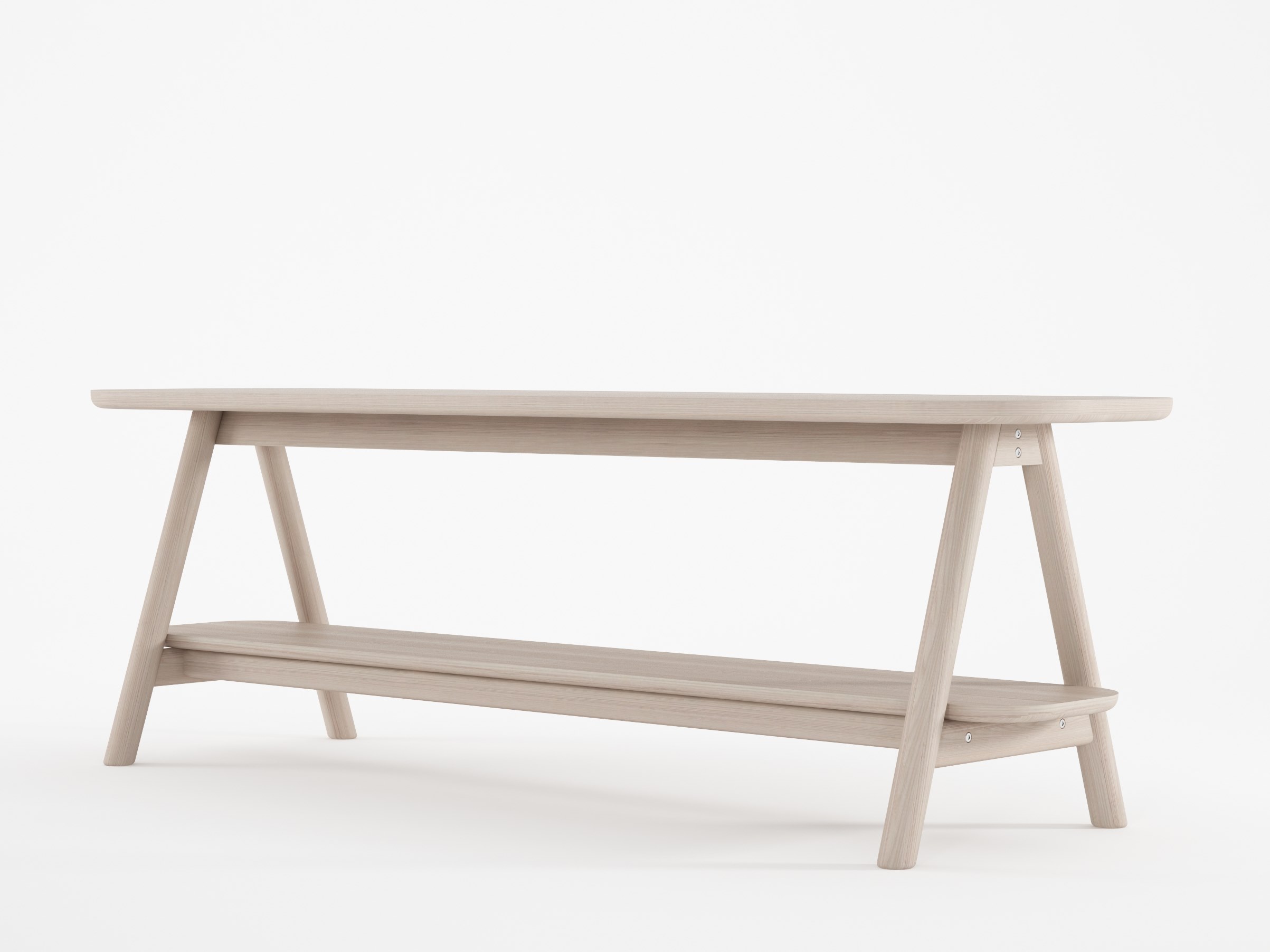 CURBUS Rectangular solid wood coffee table with integrated magazine ...