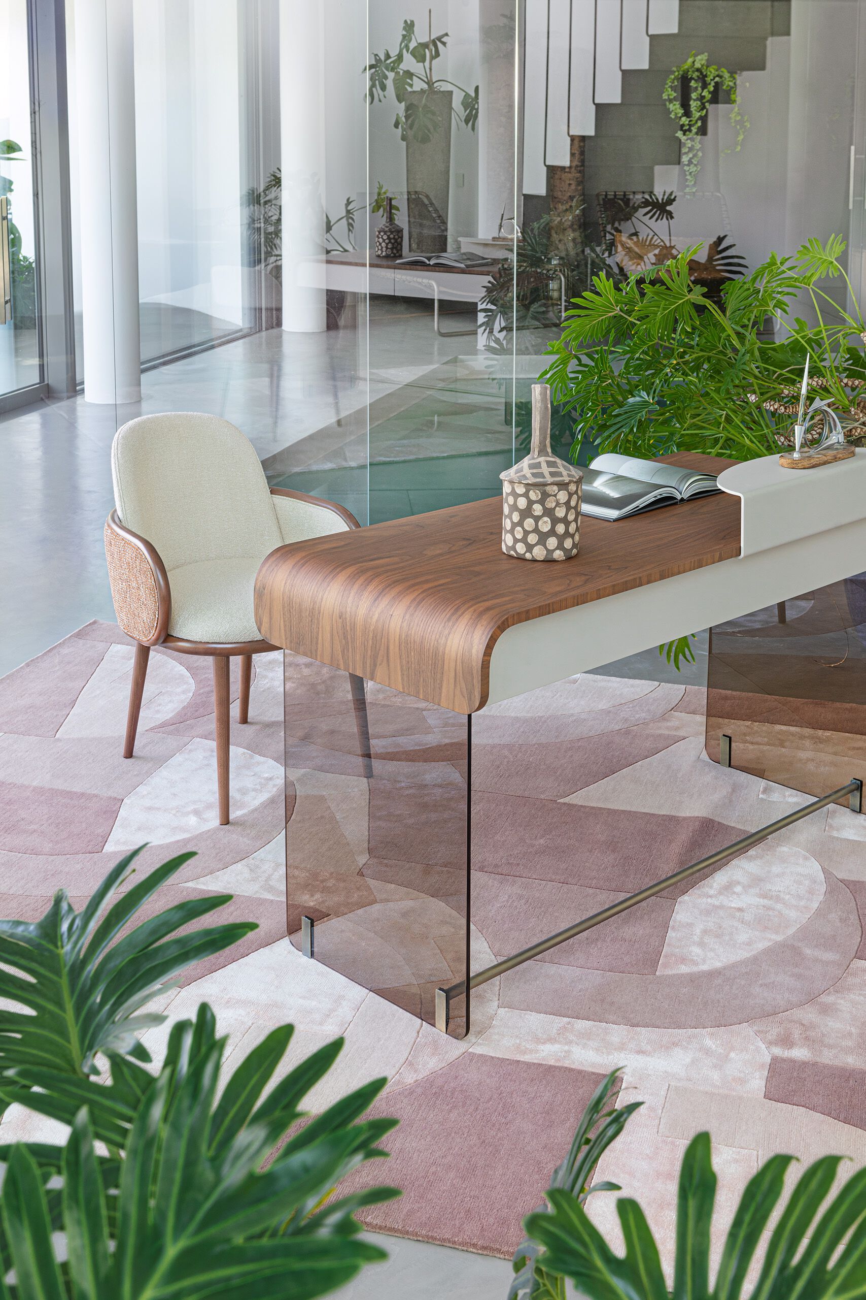 ADAM by Capital Collection - Scrivania in legno e vetro con cassetti - 4