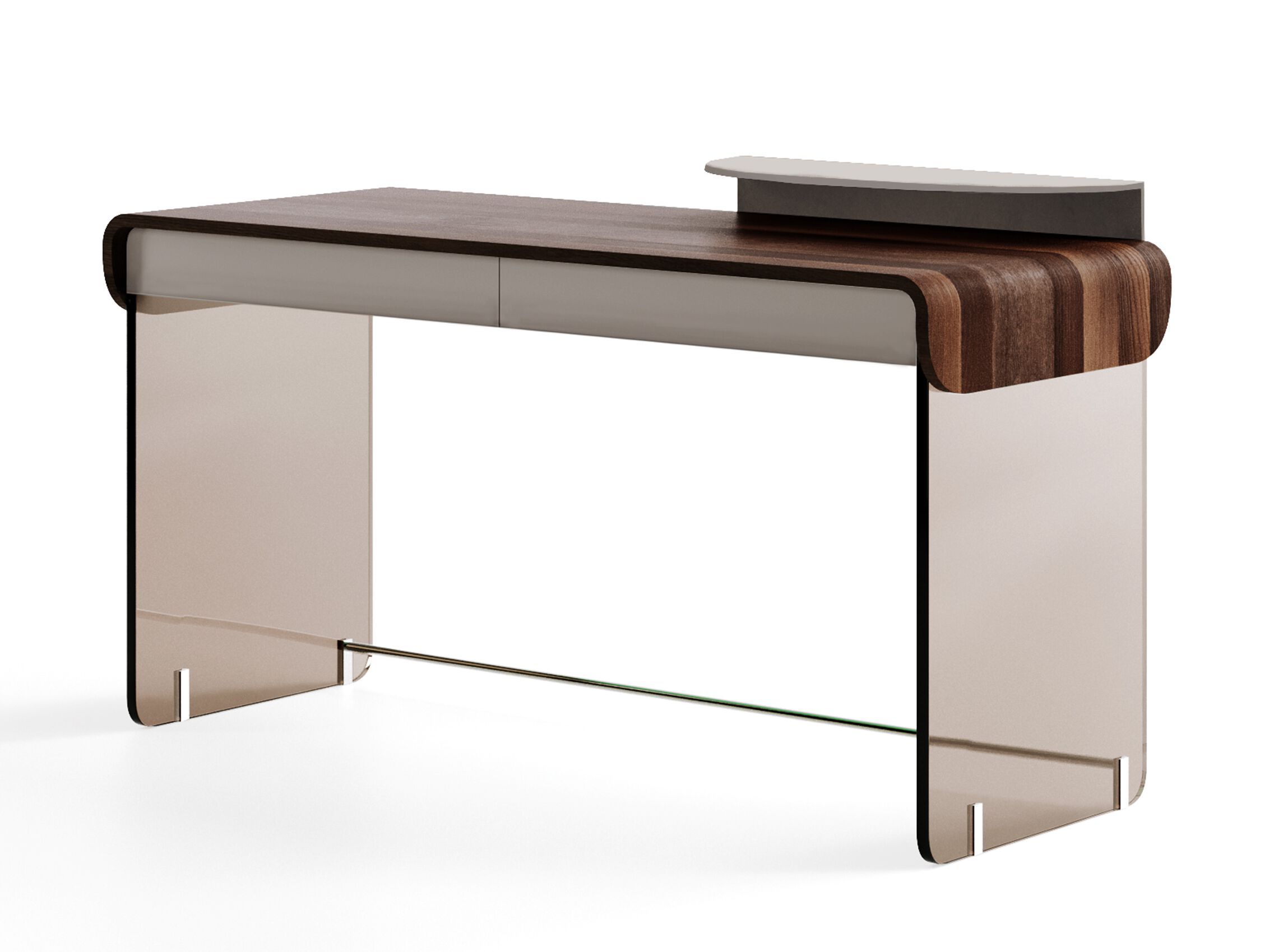 ADAM by Capital Collection - Scrivania in legno e vetro con cassetti