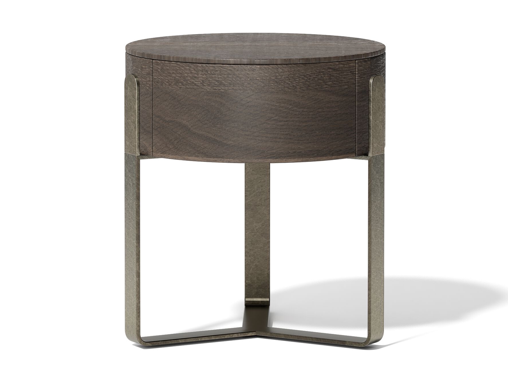 AUREA by Capital Collection - Comodino rotondo in legno con cassetti