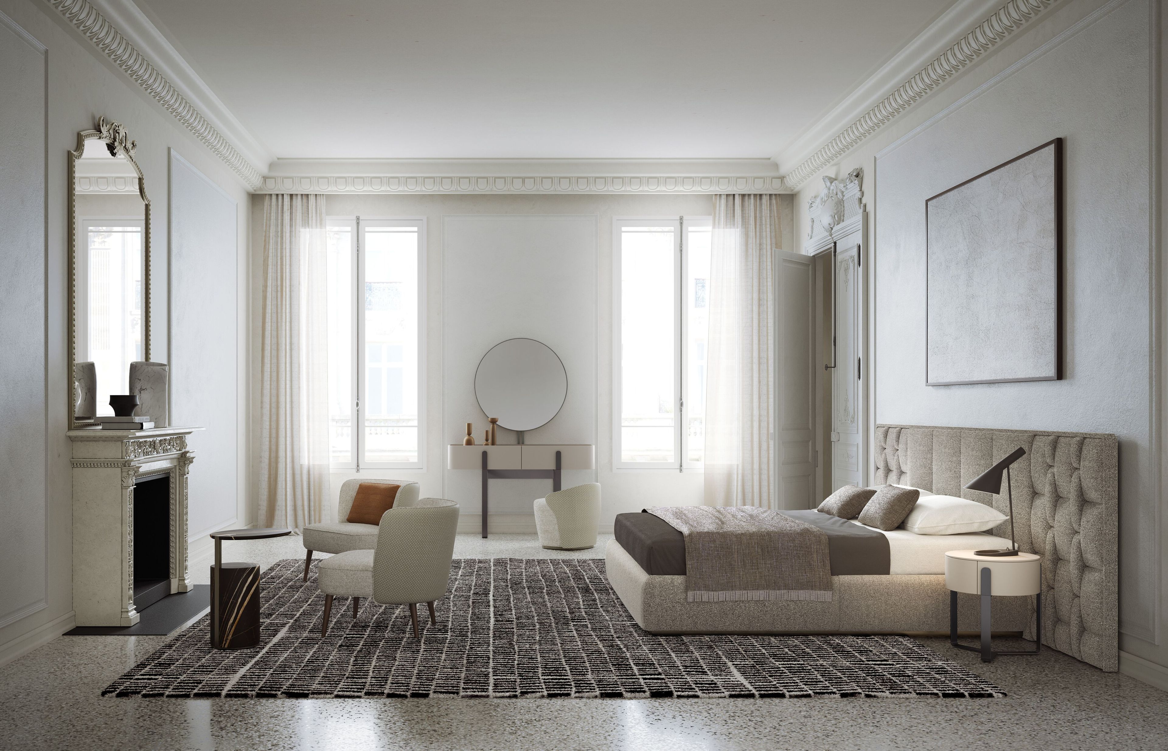 AUREA by Capital Collection - Comodino rotondo in legno con cassetti - 3