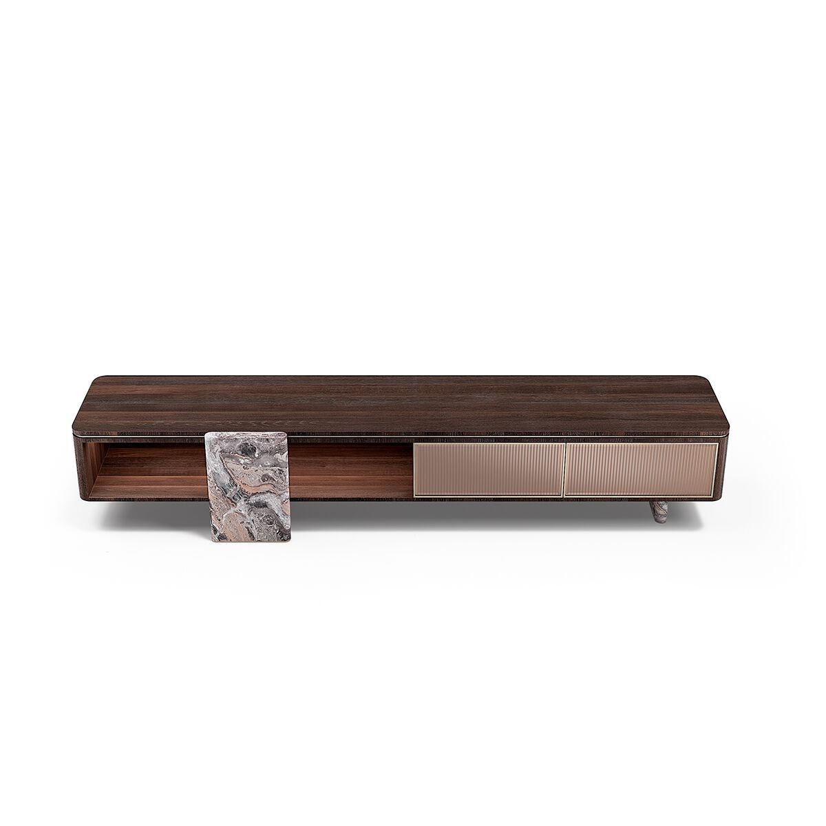 AURELIA by Capital Collection - Mobile TV basso in legno e vetro con cassetti - 10