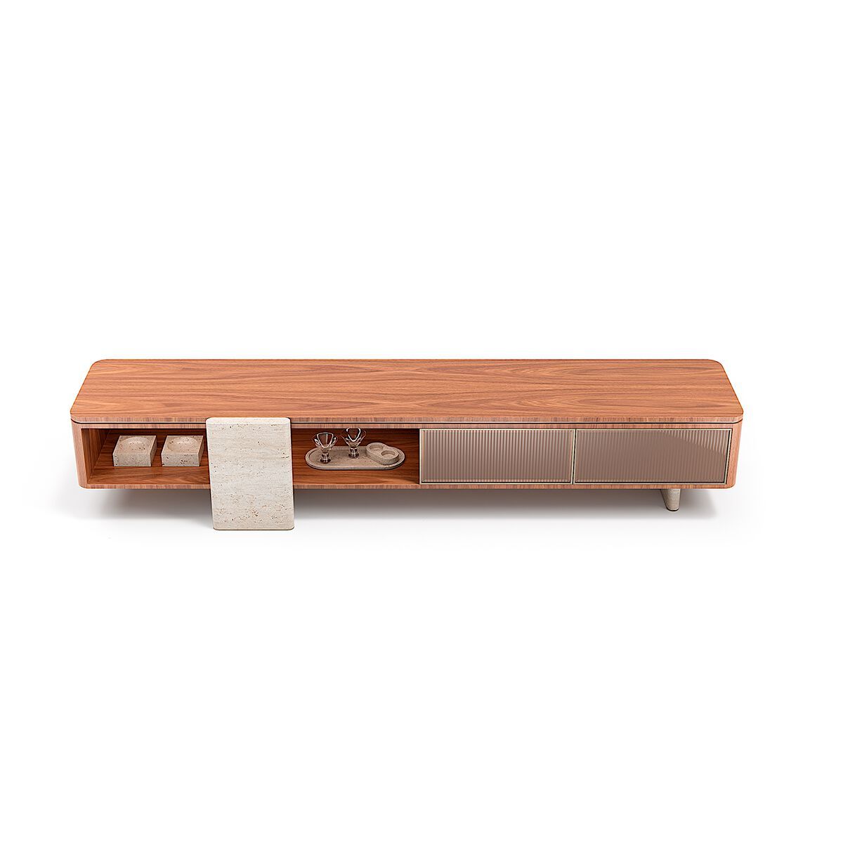 AURELIA by Capital Collection - Mobile TV basso in legno e vetro con cassetti - 19
