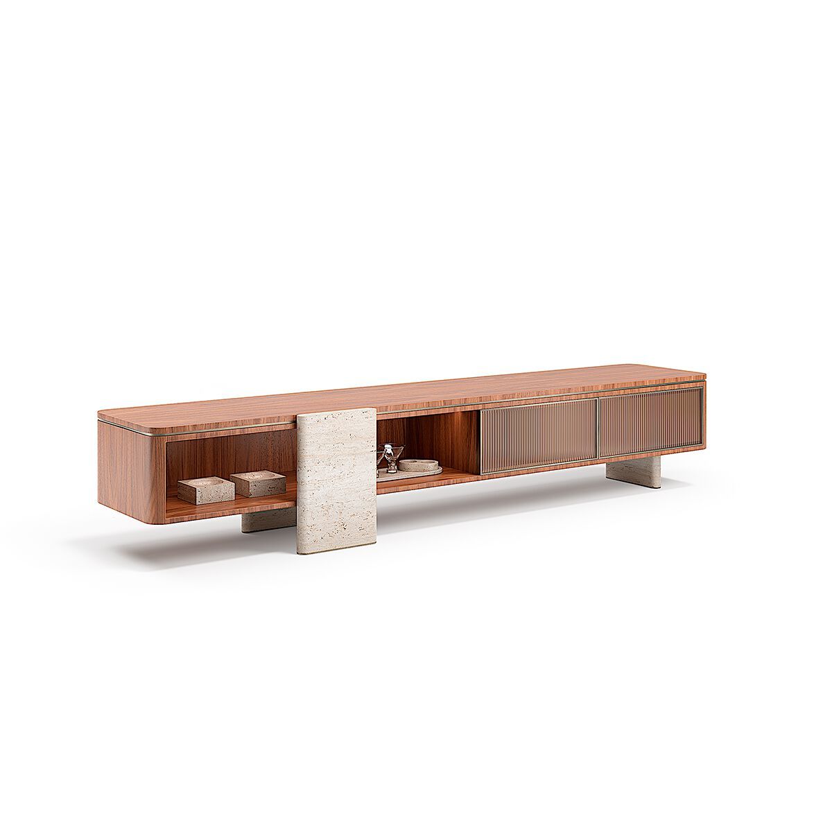 AURELIA by Capital Collection - Mobile TV basso in legno e vetro con cassetti - 22