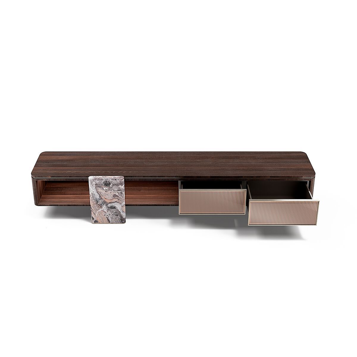 AURELIA by Capital Collection - Mobile TV basso in legno e vetro con cassetti - 12