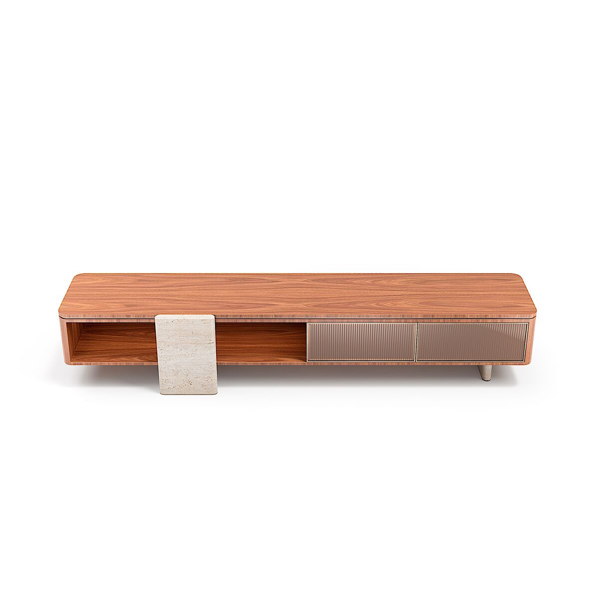 AURELIA by Capital Collection - Mobile TV basso in legno e vetro con cassetti - 15