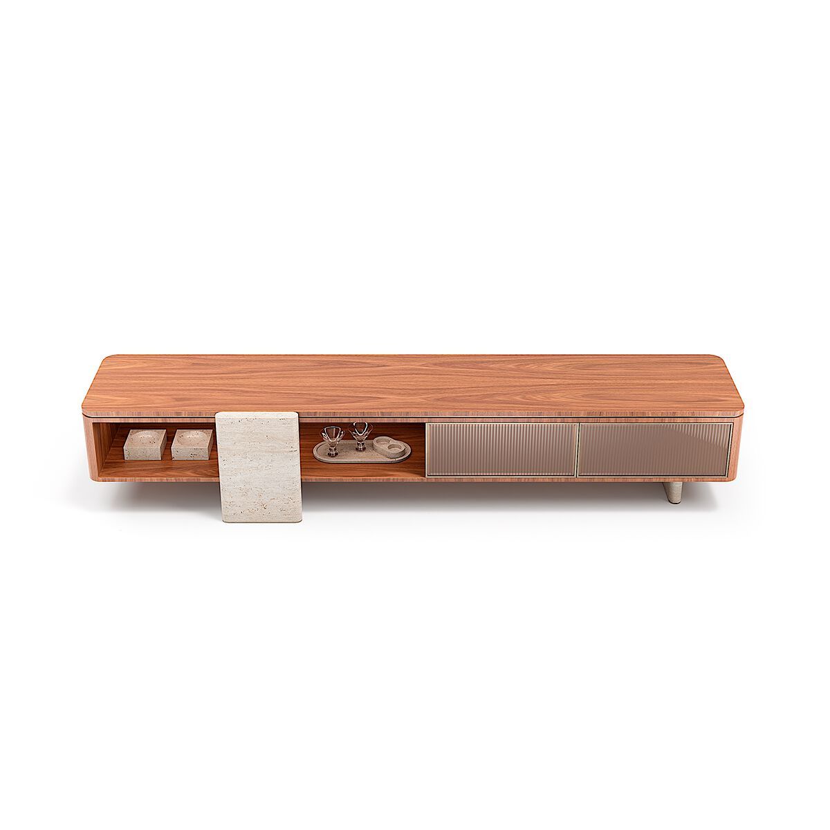 AURELIA by Capital Collection - Mobile TV basso in legno e vetro con cassetti - 18