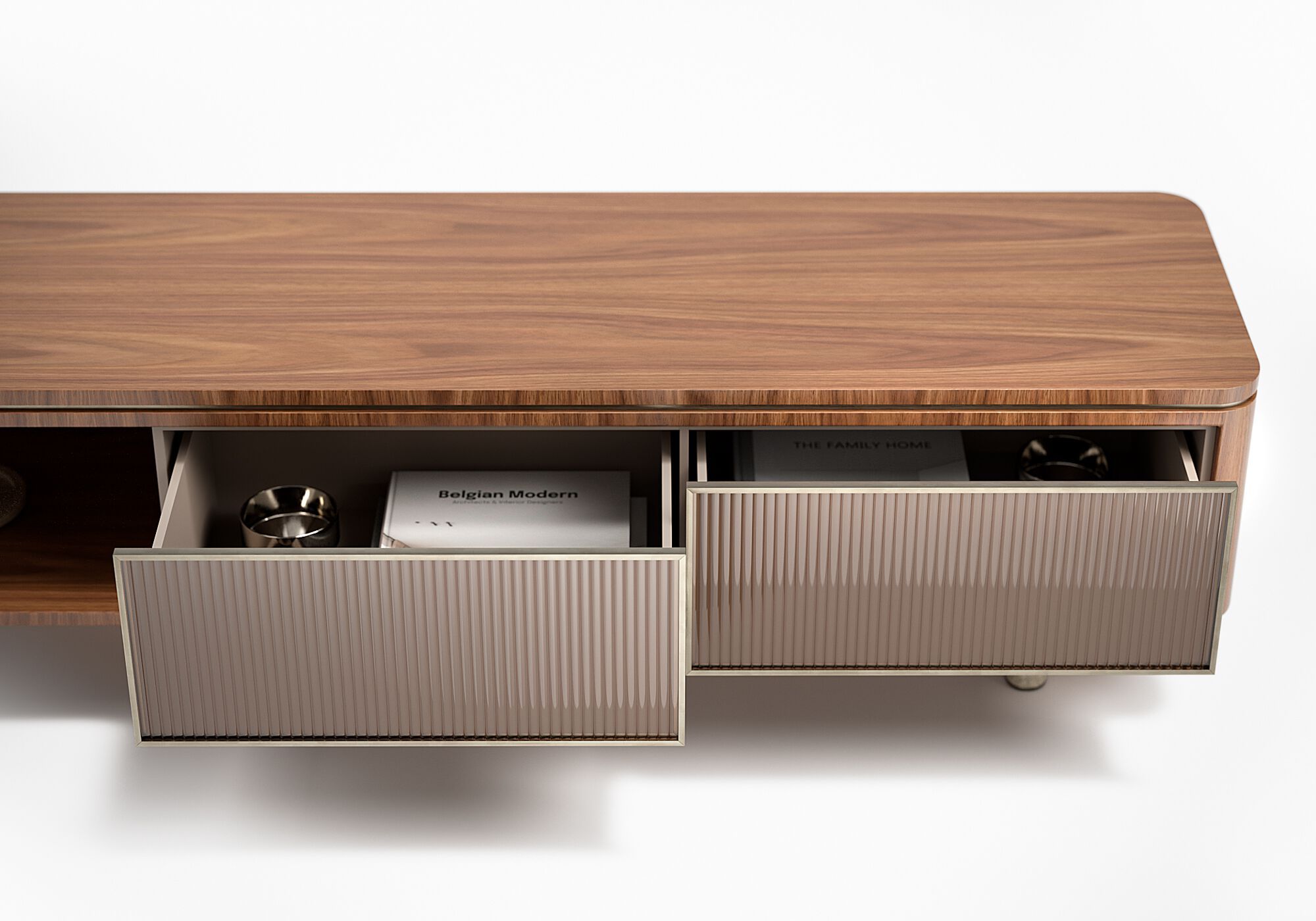 AURELIA by Capital Collection - Mobile TV basso in legno e vetro con cassetti - 25