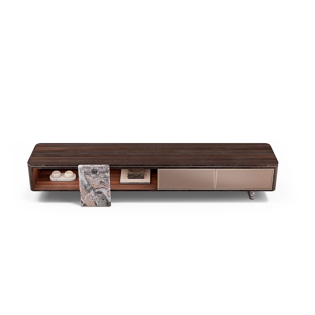 AURELIA by Capital Collection - Mobile TV basso in legno e vetro con cassetti - 9