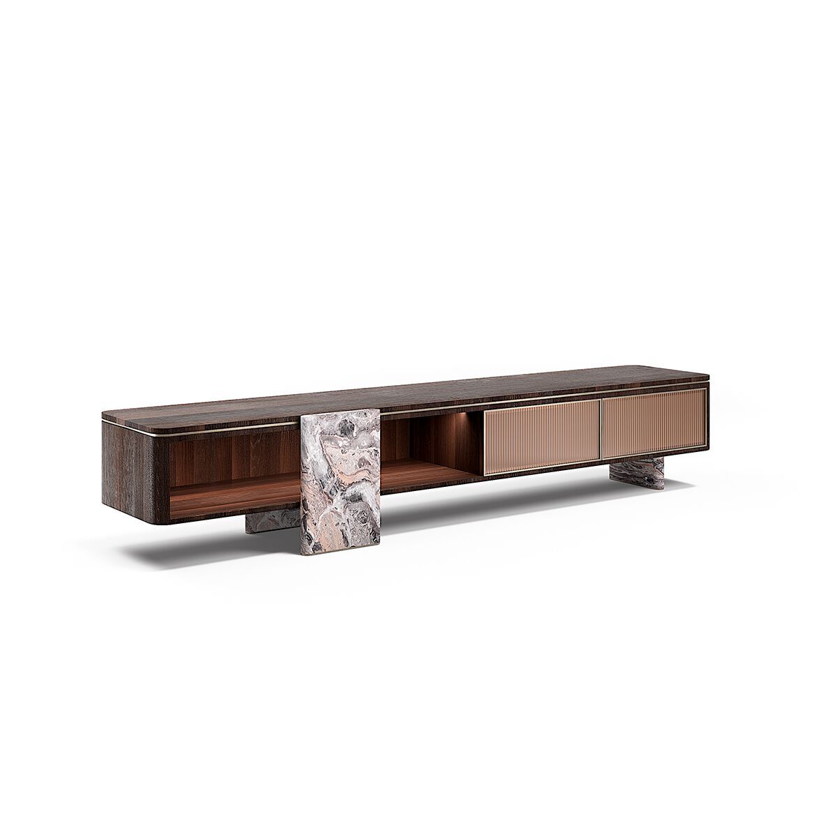 AURELIA by Capital Collection - Mobile TV basso in legno e vetro con cassetti - 3