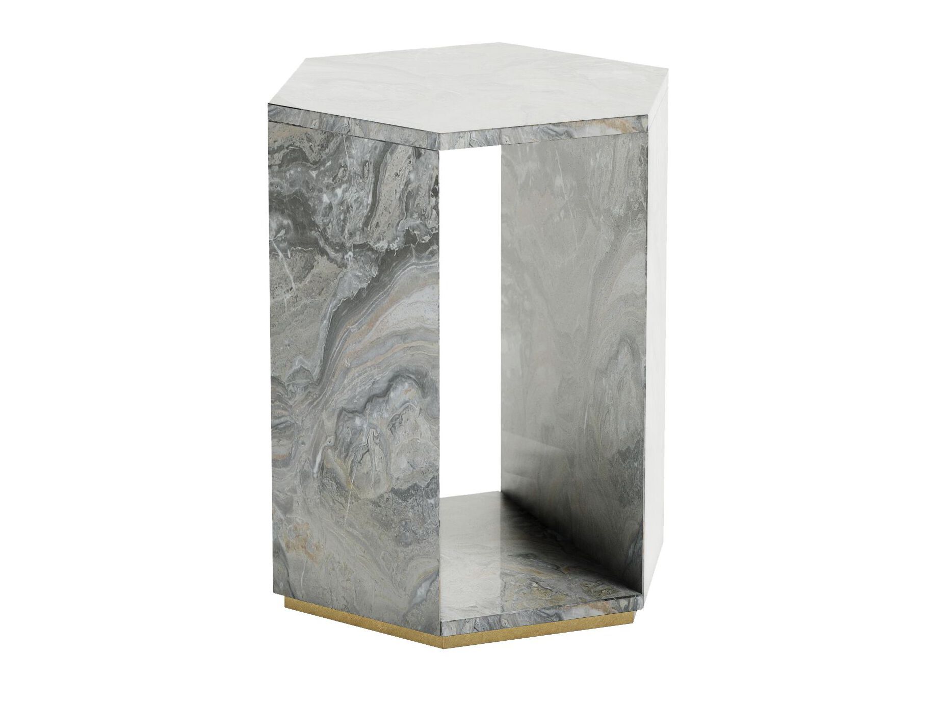 DEDALO by Capital Collection - Tavolino alto esagonale in marmo