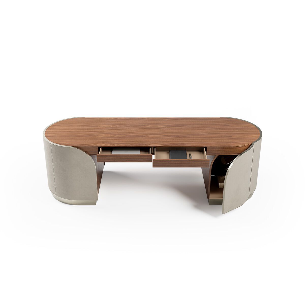DUNA PLUS by Capital Collection - Scrivania in pelle con cassetti - 11