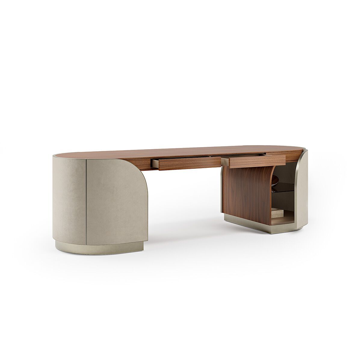 DUNA PLUS by Capital Collection - Scrivania in pelle con cassetti - 16