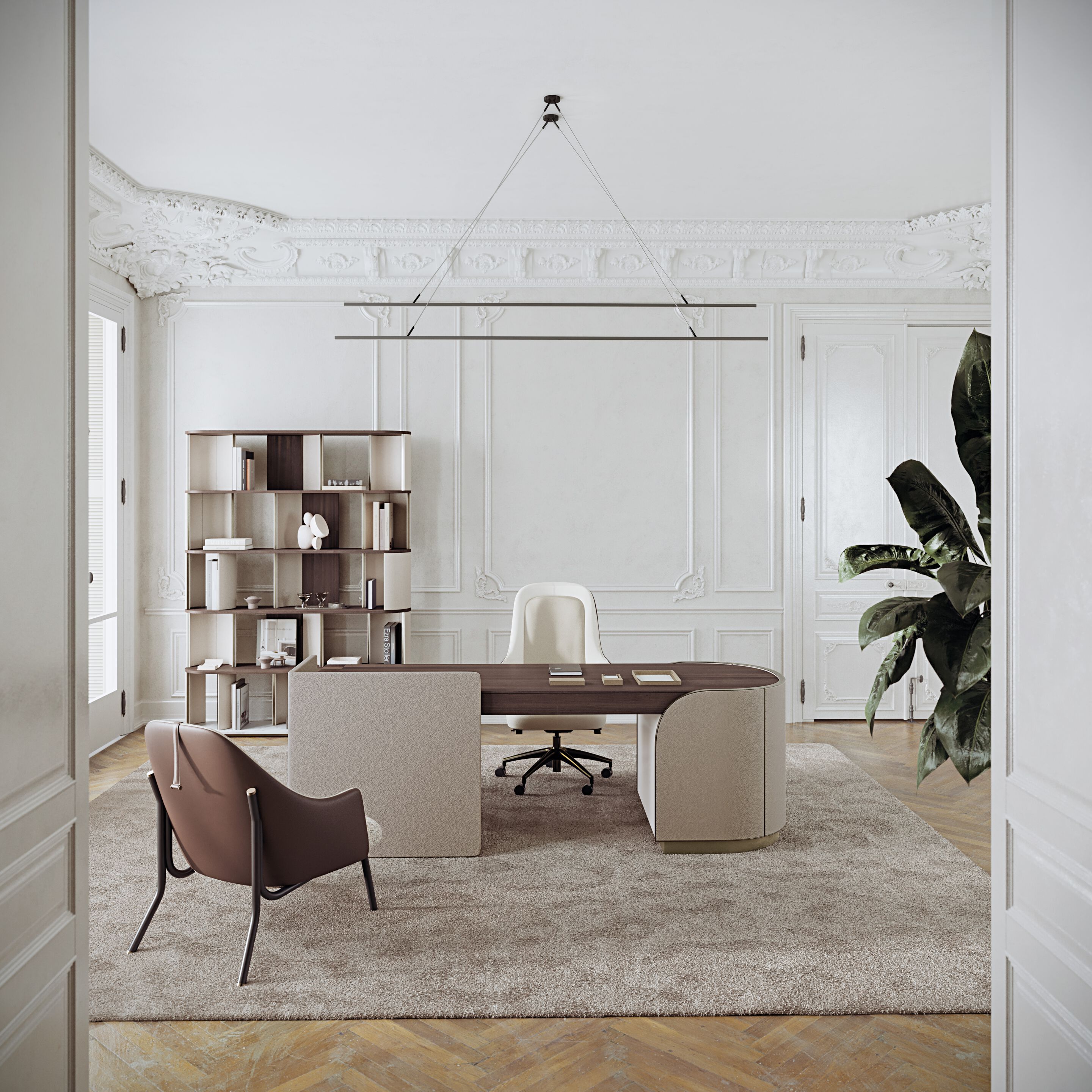 DUNA by Capital Collection - Scrivania in pelle con cassetti - 3