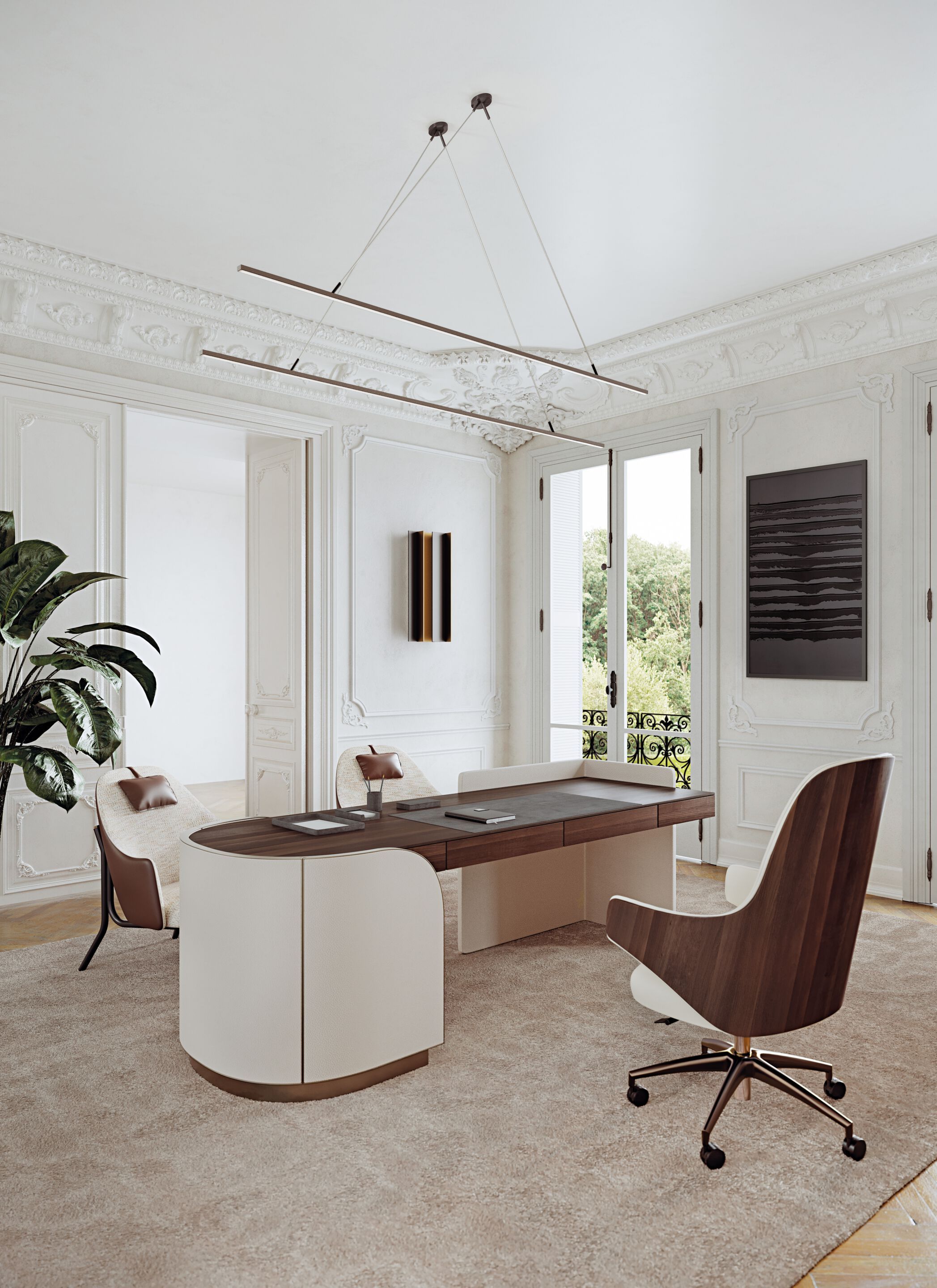 DUNA by Capital Collection - Scrivania in pelle con cassetti - 4