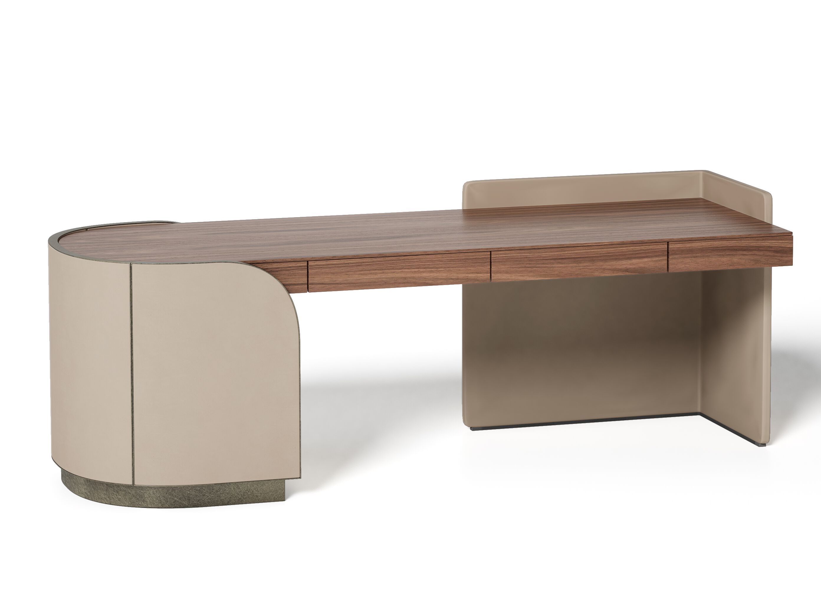 DUNA by Capital Collection - Scrivania in pelle con cassetti