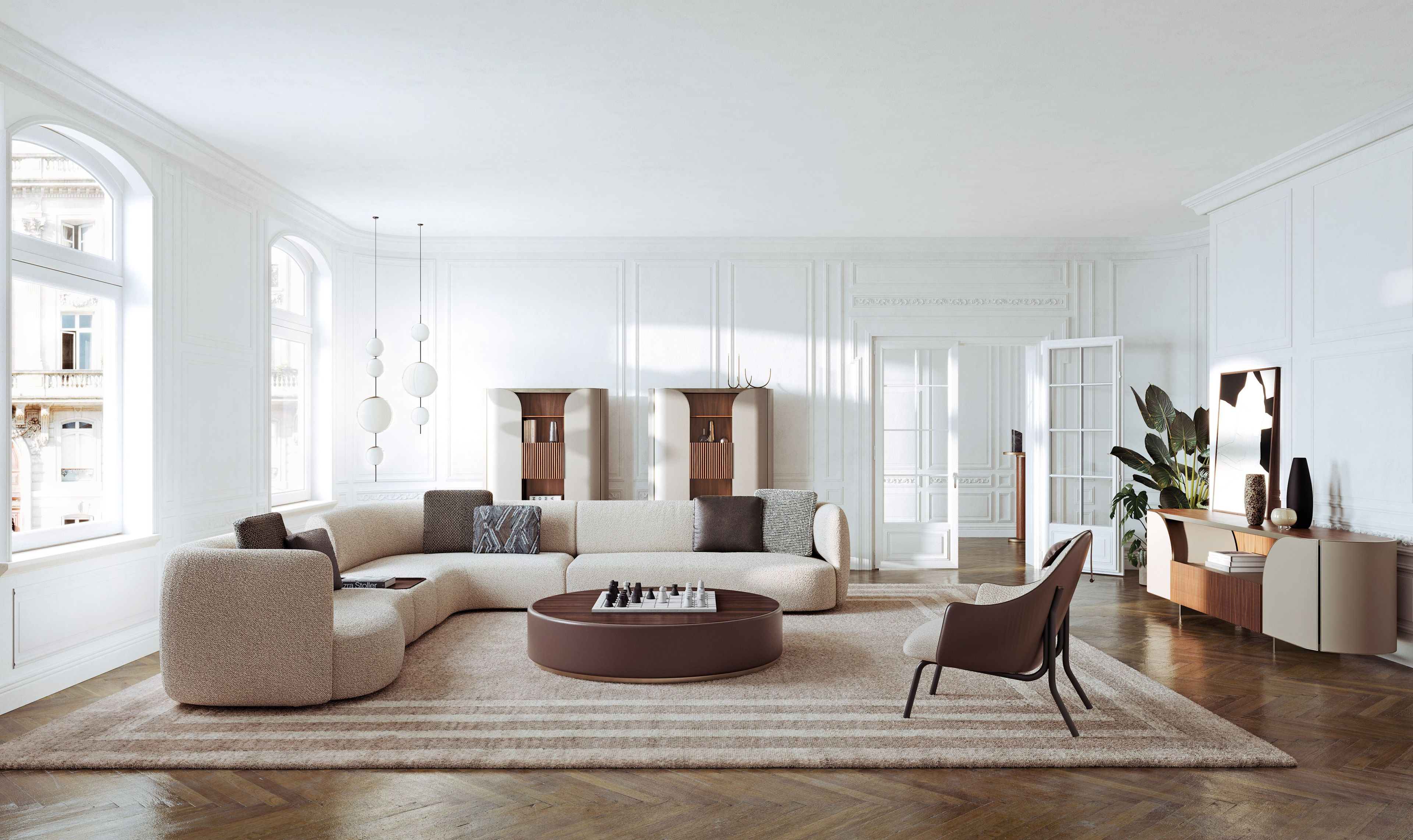 DUNA by Capital Collection - Credenza in pelle con ante a battente - 2