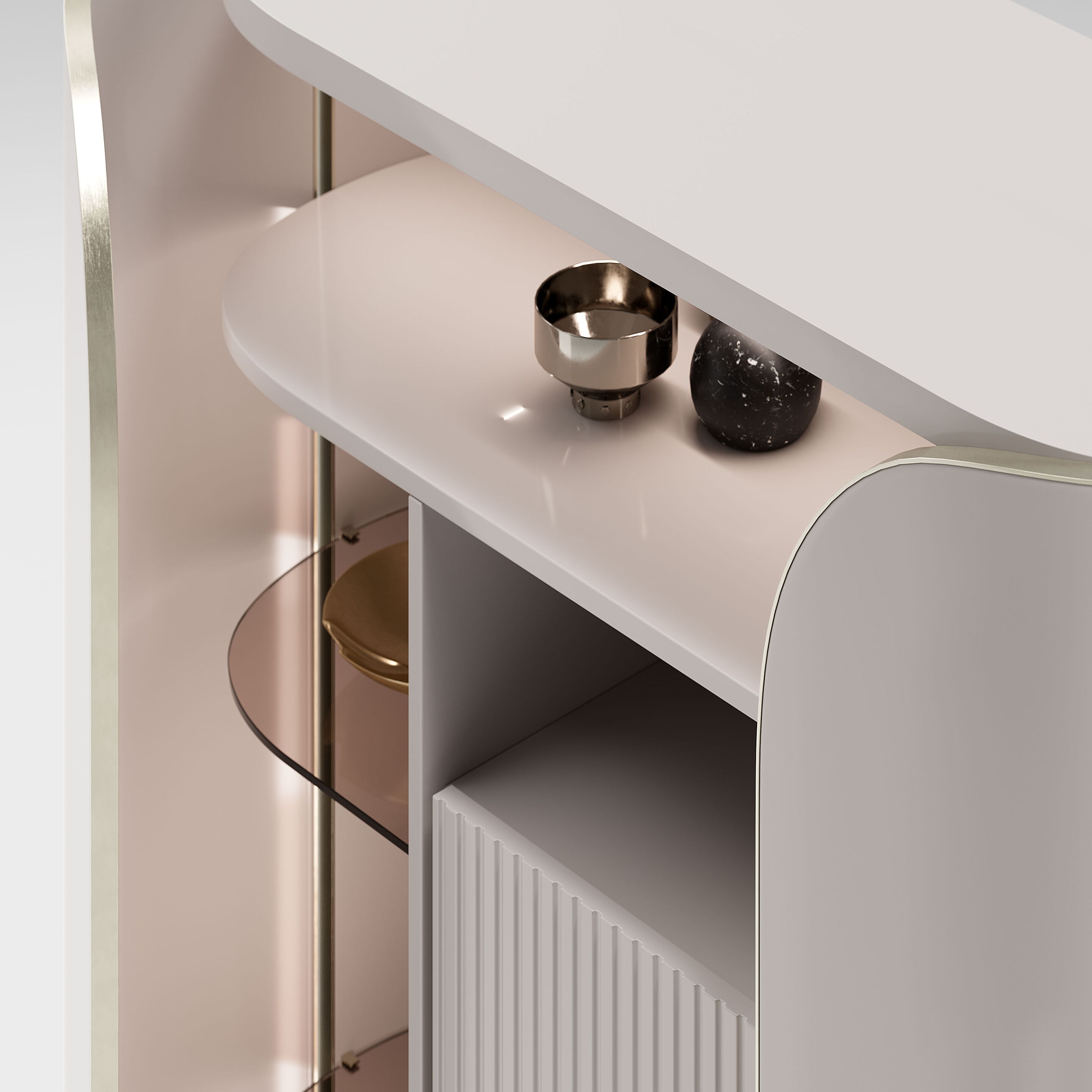 DUNA by Capital Collection - Credenza in pelle con ante a battente - 10