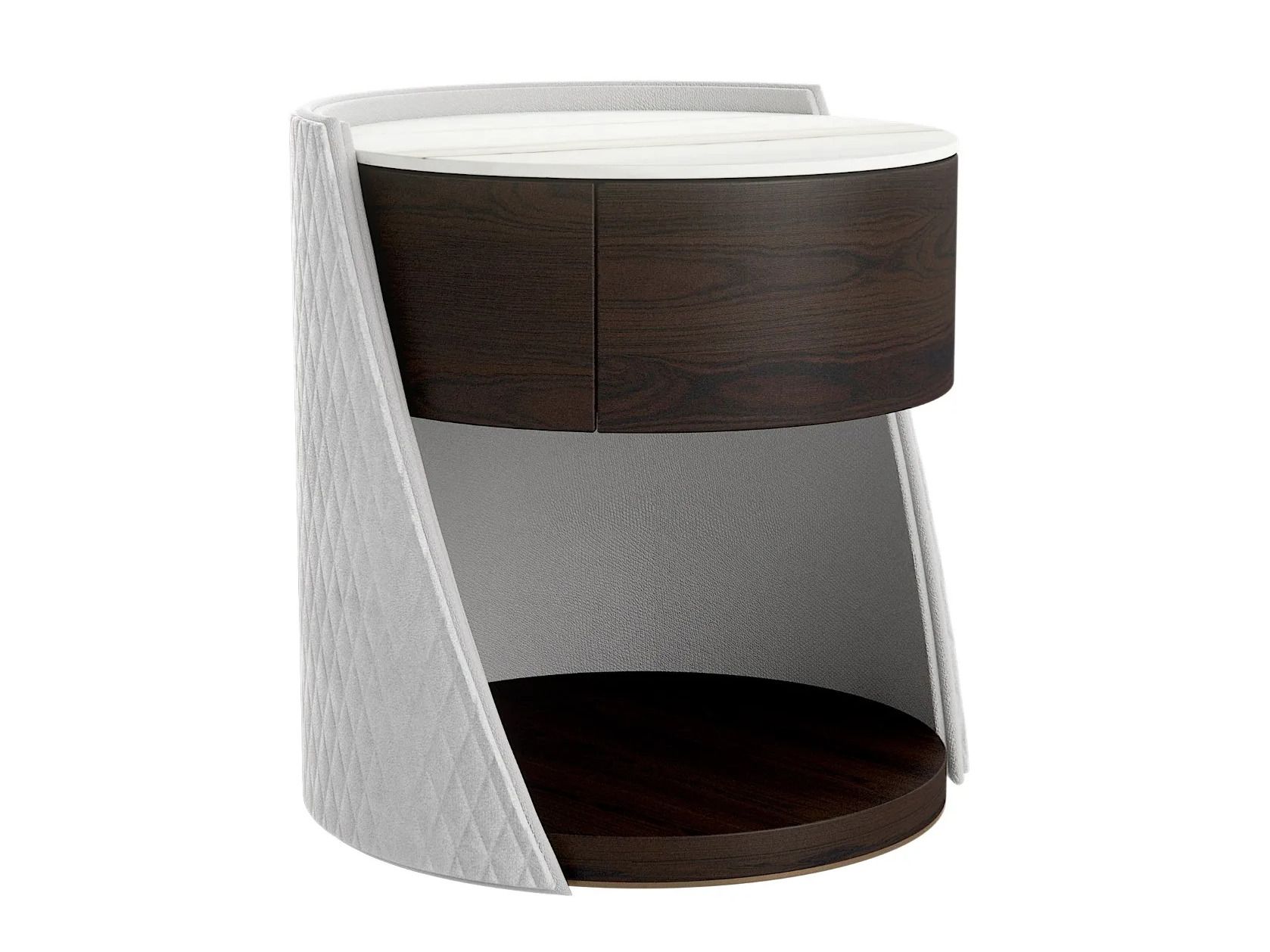 MAJESTIC by Capital Collection - Comodino rotondo in legno con cassetti