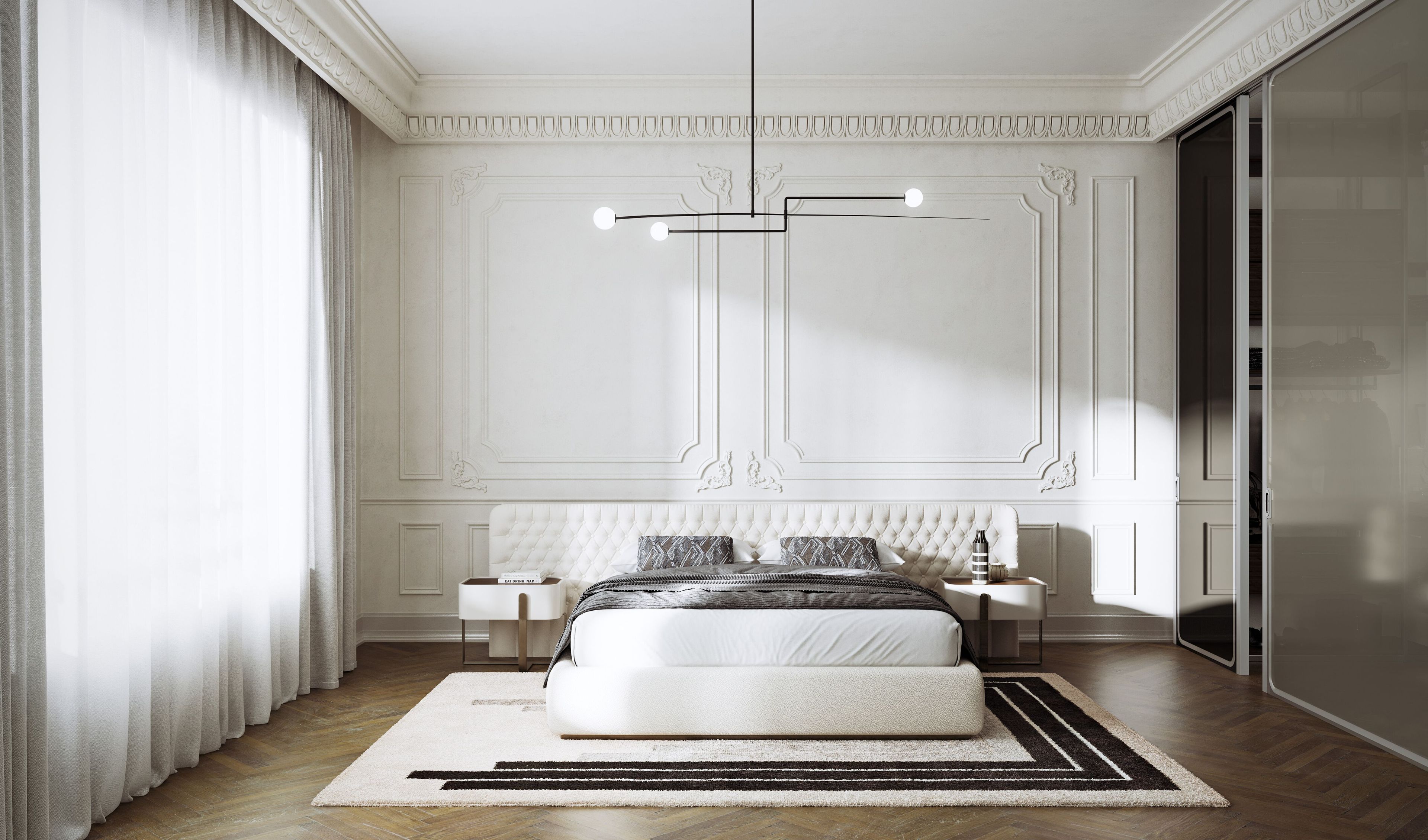 OPERA by Capital Collection - Letto matrimoniale in pelle con testiera capitonné - 2