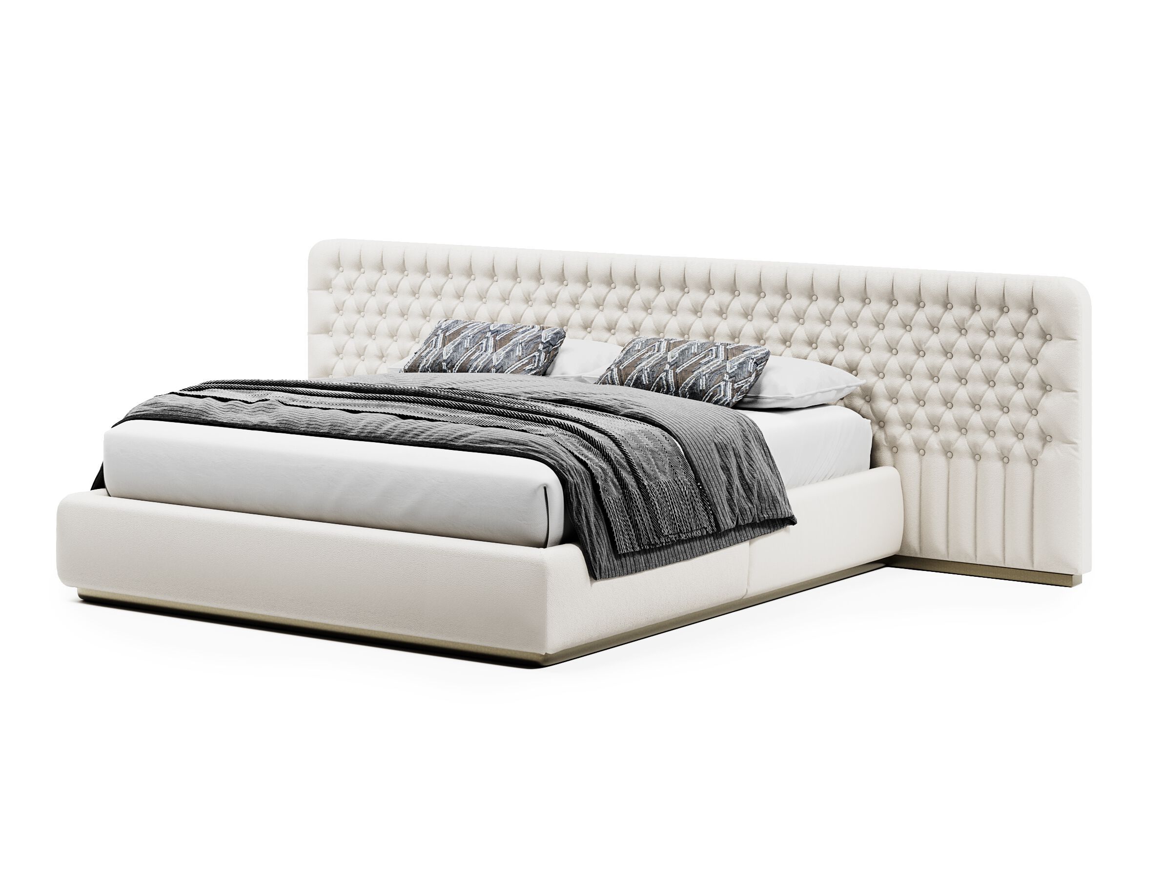 OPERA by Capital Collection - Letto matrimoniale in pelle con testiera capitonné