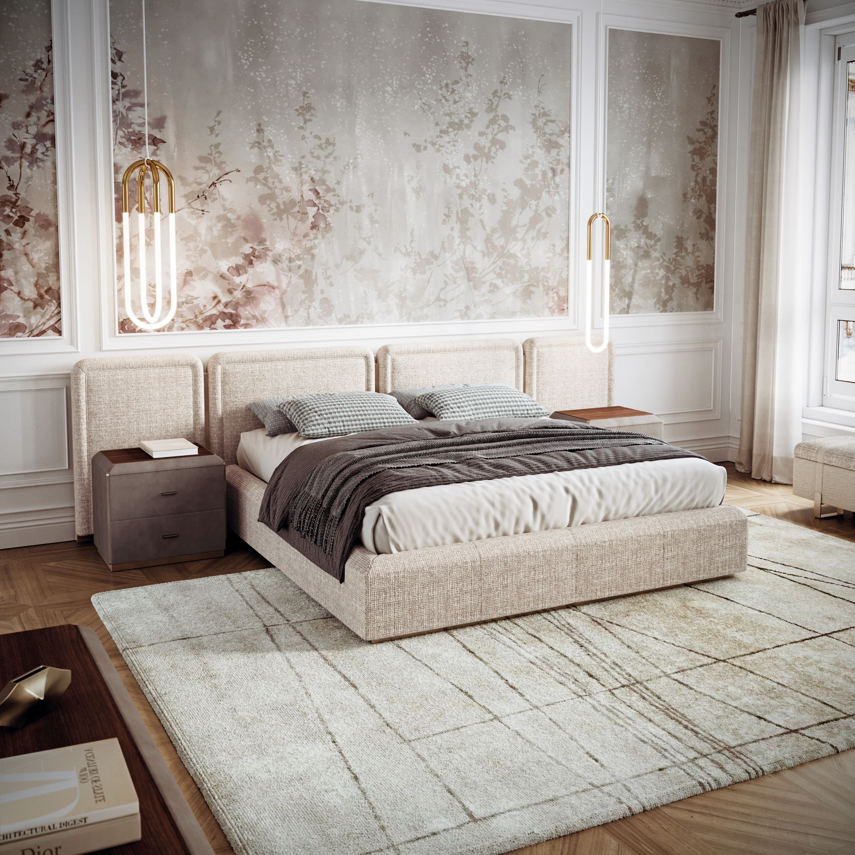 ORION XL.24 by Capital Collection - Letto matrimoniale in pelle con testiera imbottita - 4