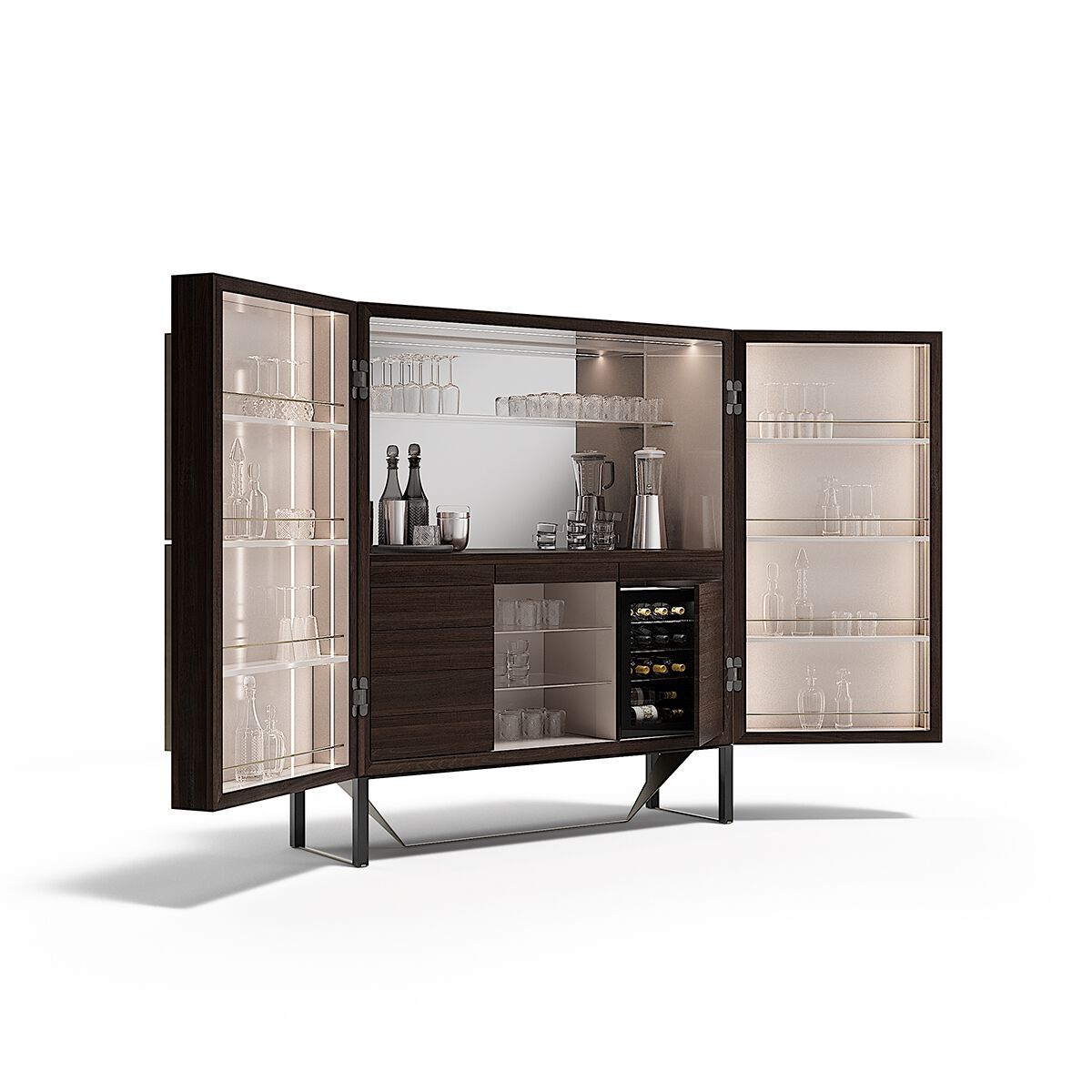 PRISMA by Capital Collection - Mobile bar in legno con illuminazione integrata - 3
