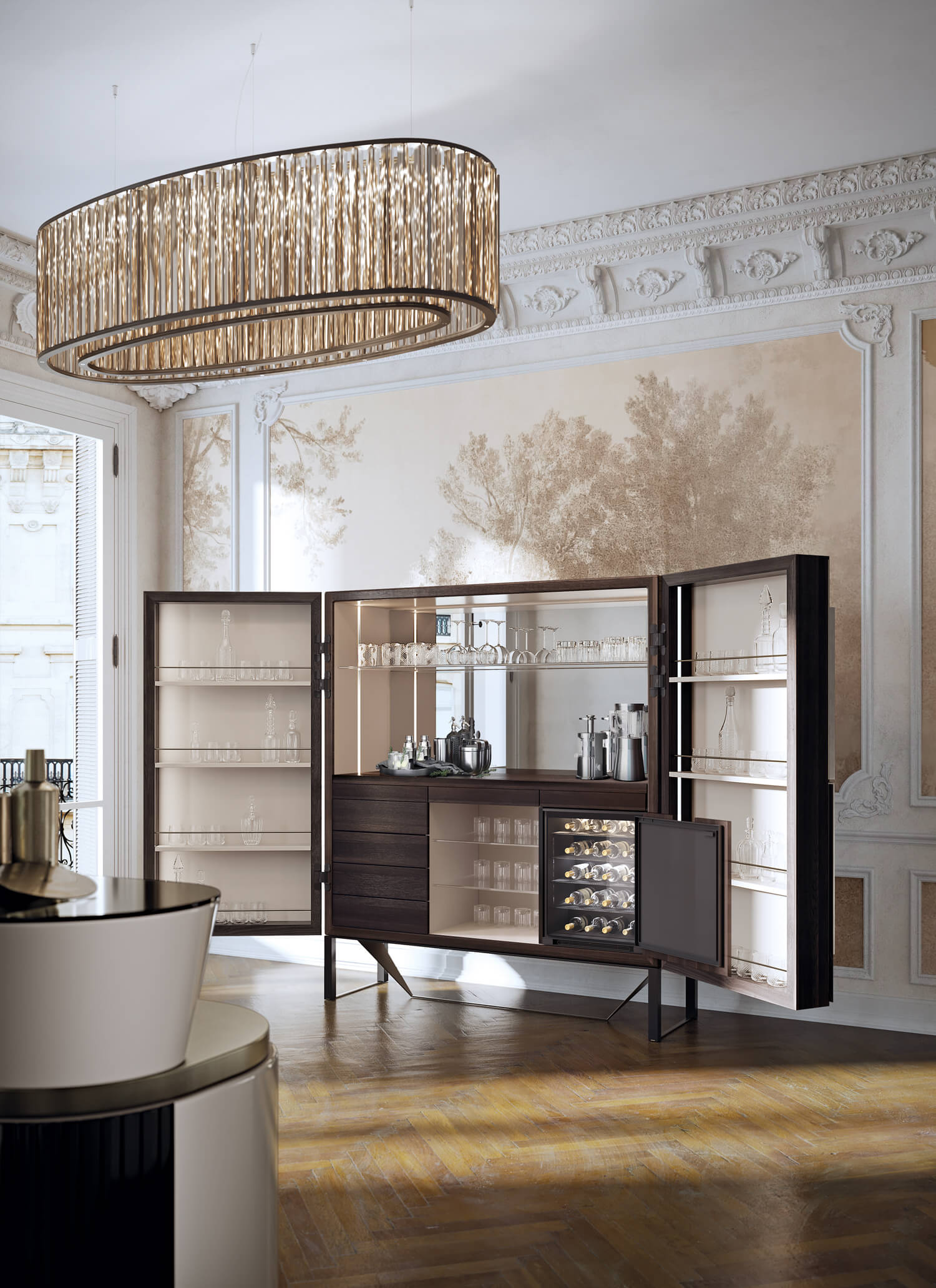 PRISMA by Capital Collection - Mobile bar in legno con illuminazione integrata - 5