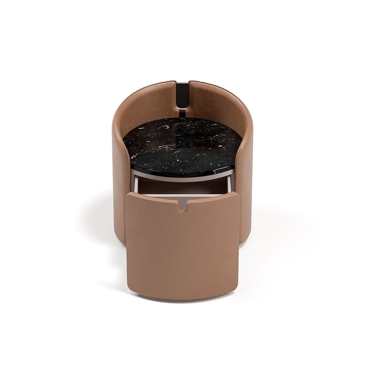 SUITE by Capital Collection - Comodino rotondo rivestito in pelle - 10