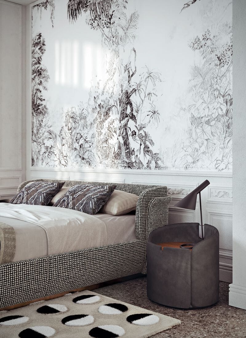SUITE by Capital Collection - Comodino rotondo rivestito in pelle - 14
