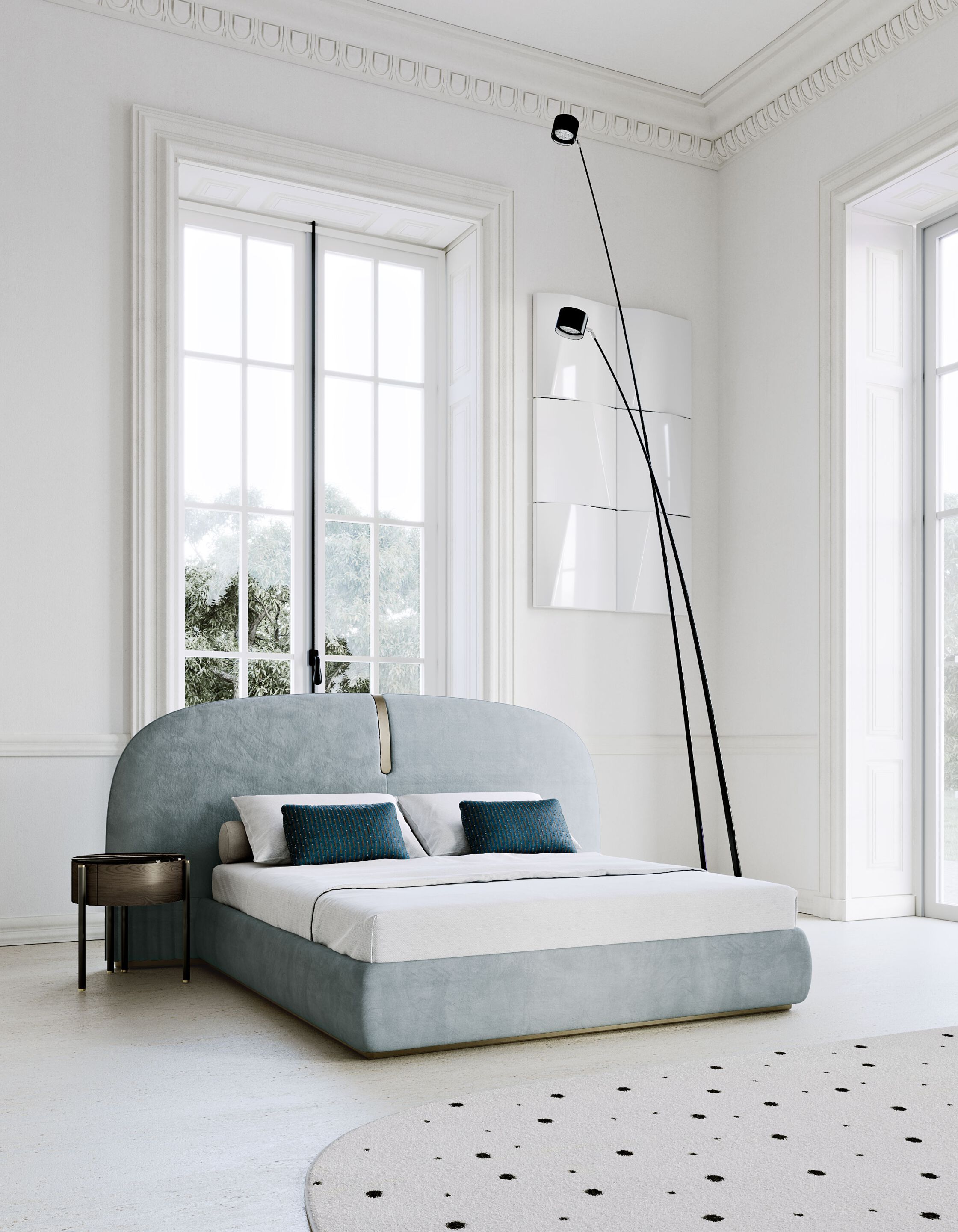 SUITE by Capital Collection - Letto matrimoniale in pelle con testiera imbottita - 2
