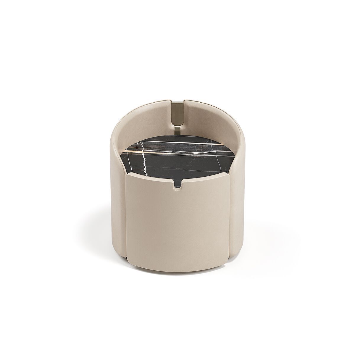 SUITE by Capital Collection - Comodino rotondo rivestito in pelle - 6