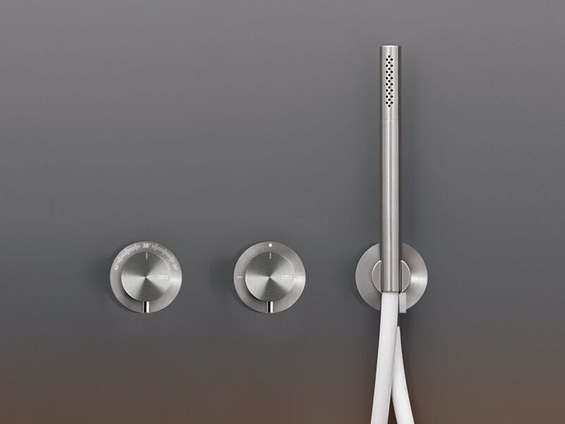 MILO360 160 by Ceadesign - Miscelatore per vasca termostatico monocomando in acciaio inox con deviatore