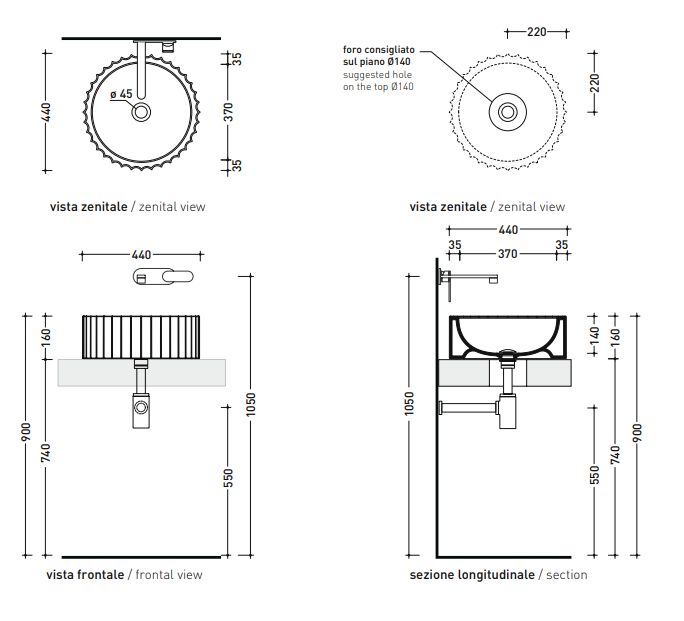 Dimensions SETTECENTO CUT