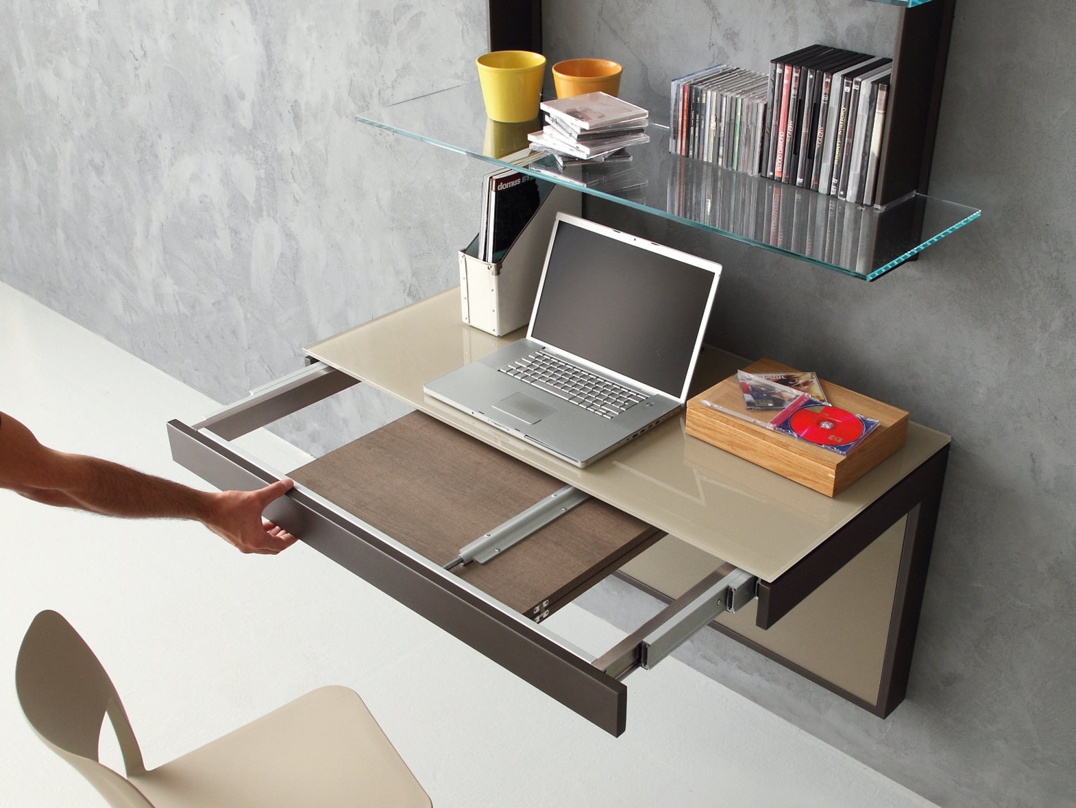 Wall mounted secretary desk with drawers CLEVER By IDEAS Group