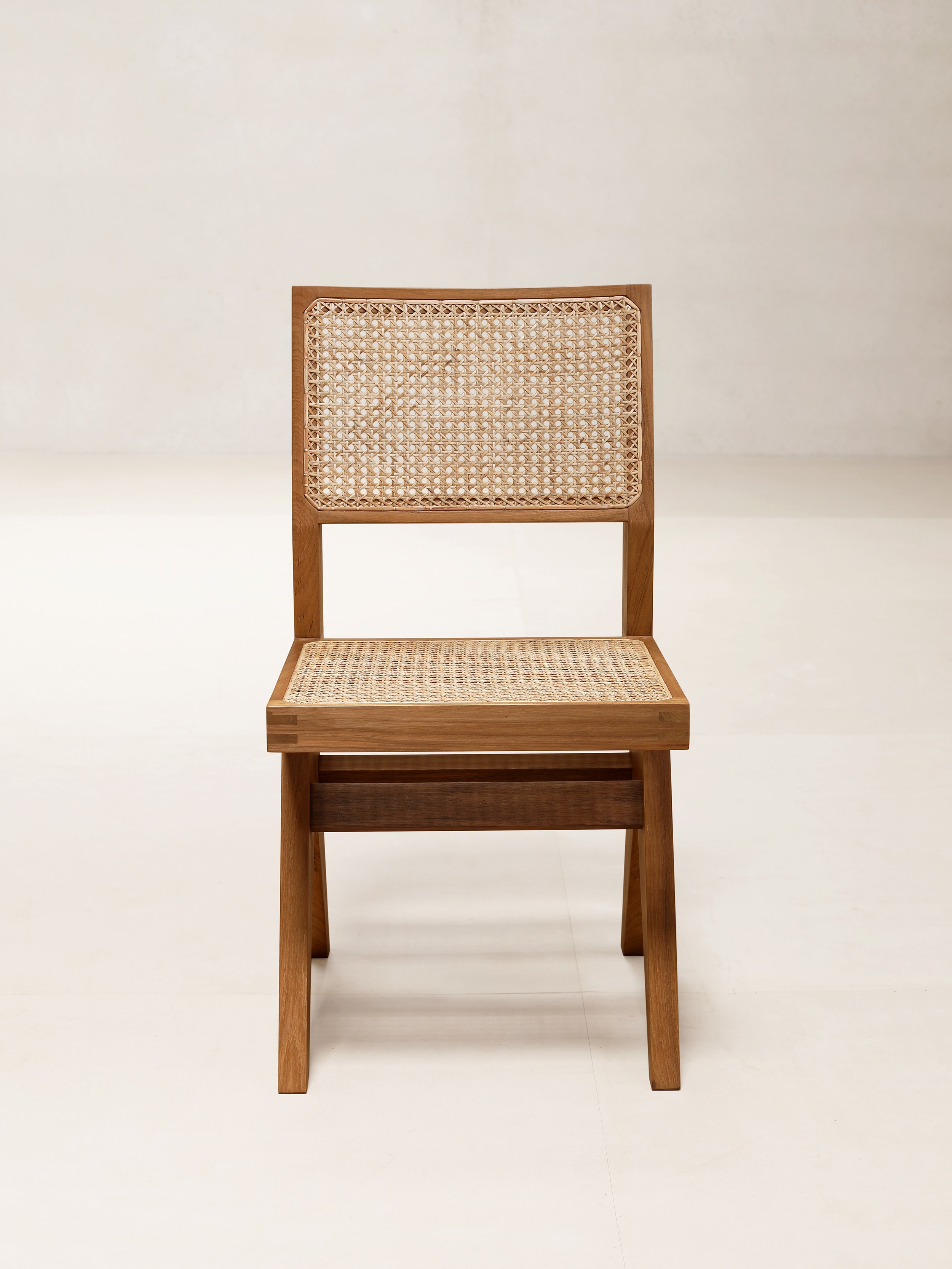 Chair in teak and natural cane DINING CHAIR Project Chandigarh ...