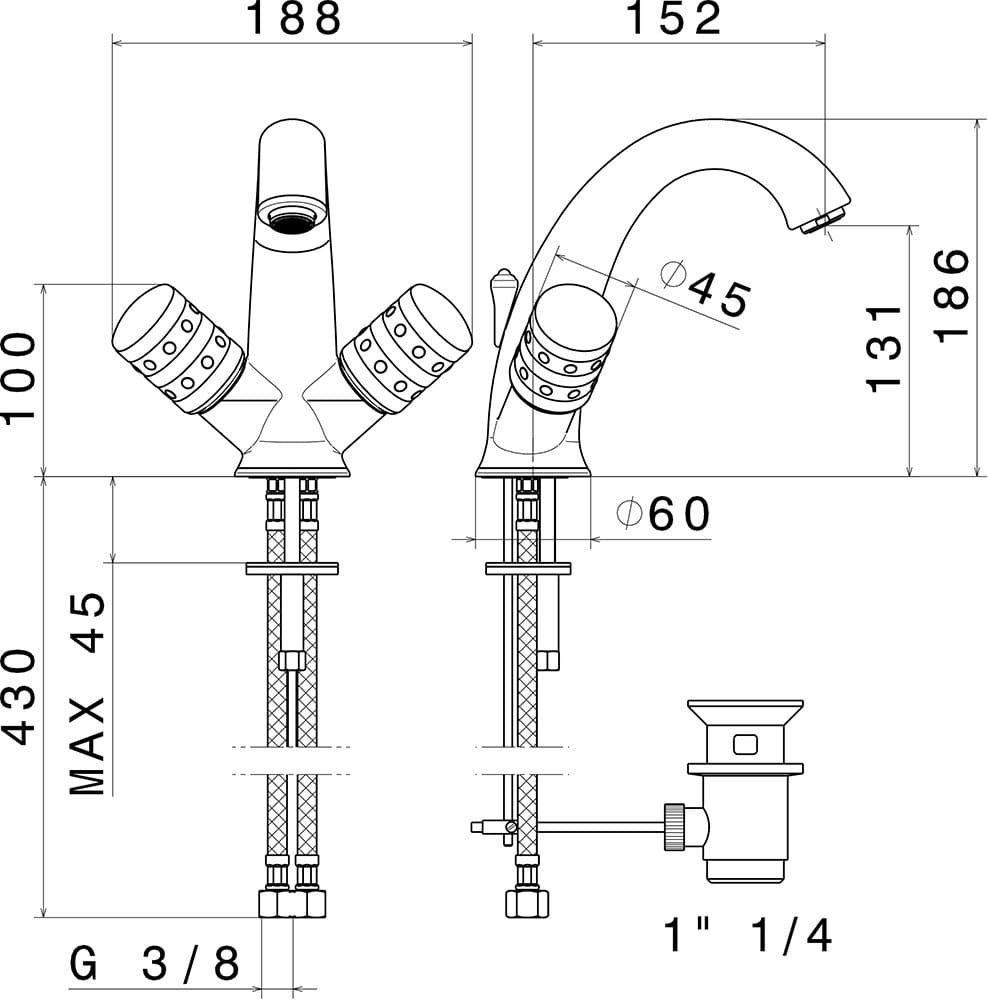 DELUXE PRESTIGE 1 hole washbasin tap DELUXE PRESTIGE Collection By