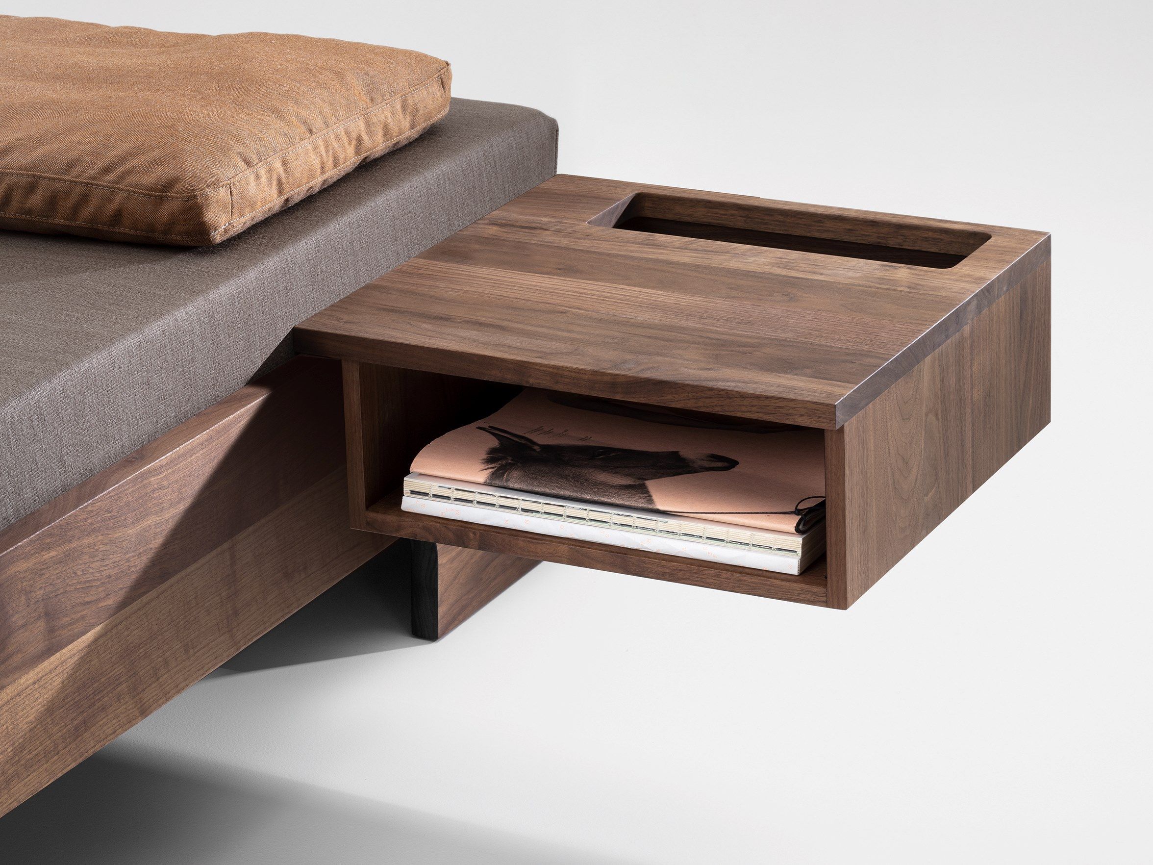 DEPO Wallmounted solid wood bedside table By ZEITRAUM design Steffen Hennings