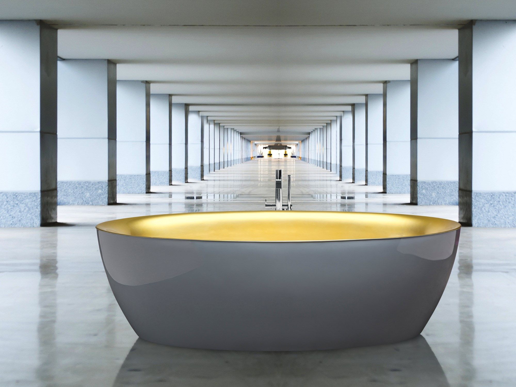 DIP Freestanding bathtub By AQUAdesign design Michel Boucquillon