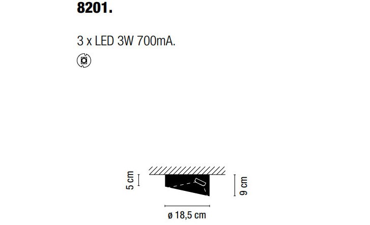N°302 | Lampada da soffitto Lampada da soffitto orientabile con braccio