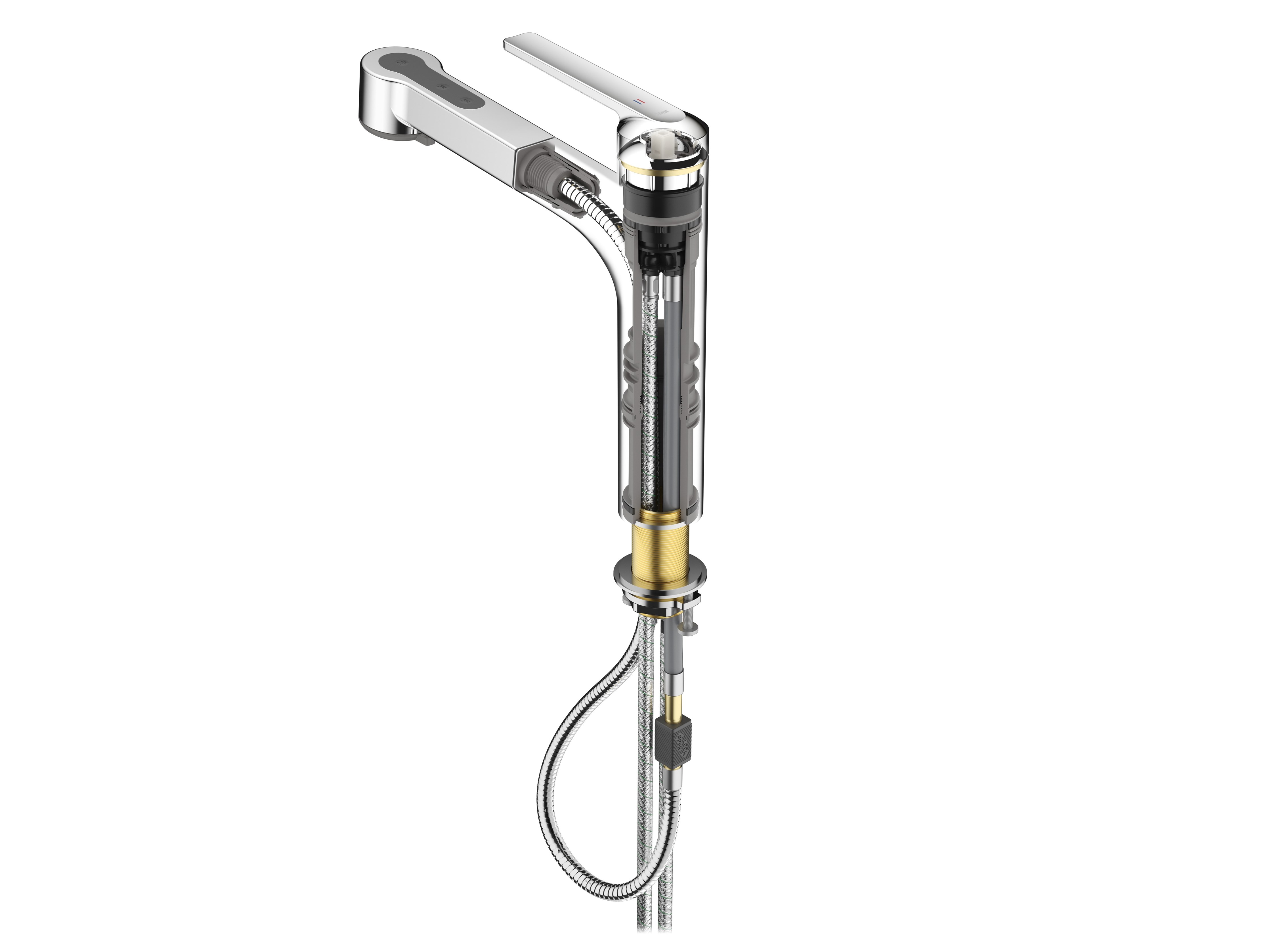 DOMO E 10.701.033.700FL by KWC - Miscelatore da cucina in acciaio inox con doccetta estraibile - 2