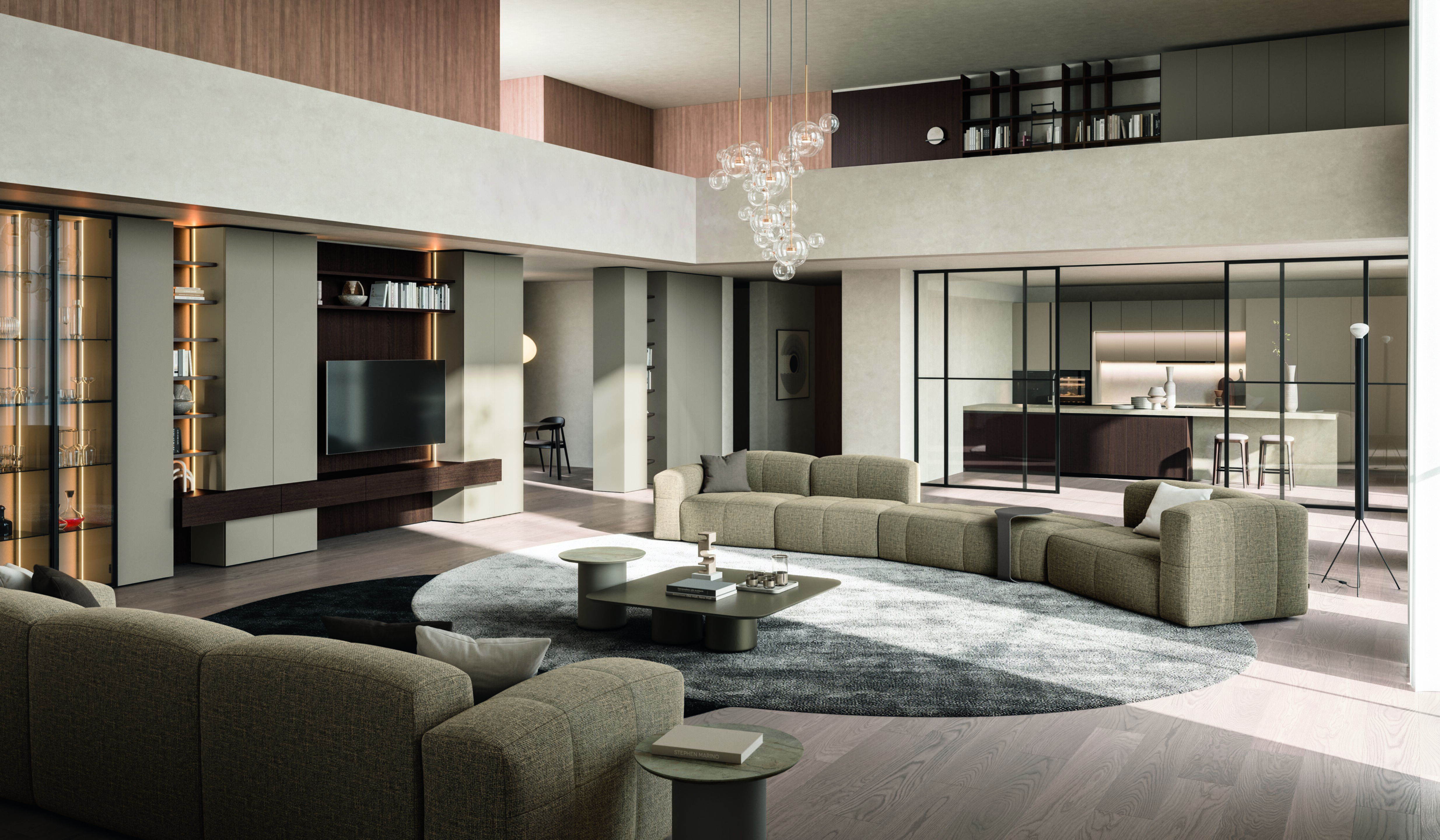 SLIM COMP. 4 Parete attrezzata con colonne terra-soffitto By Dall'Agnese