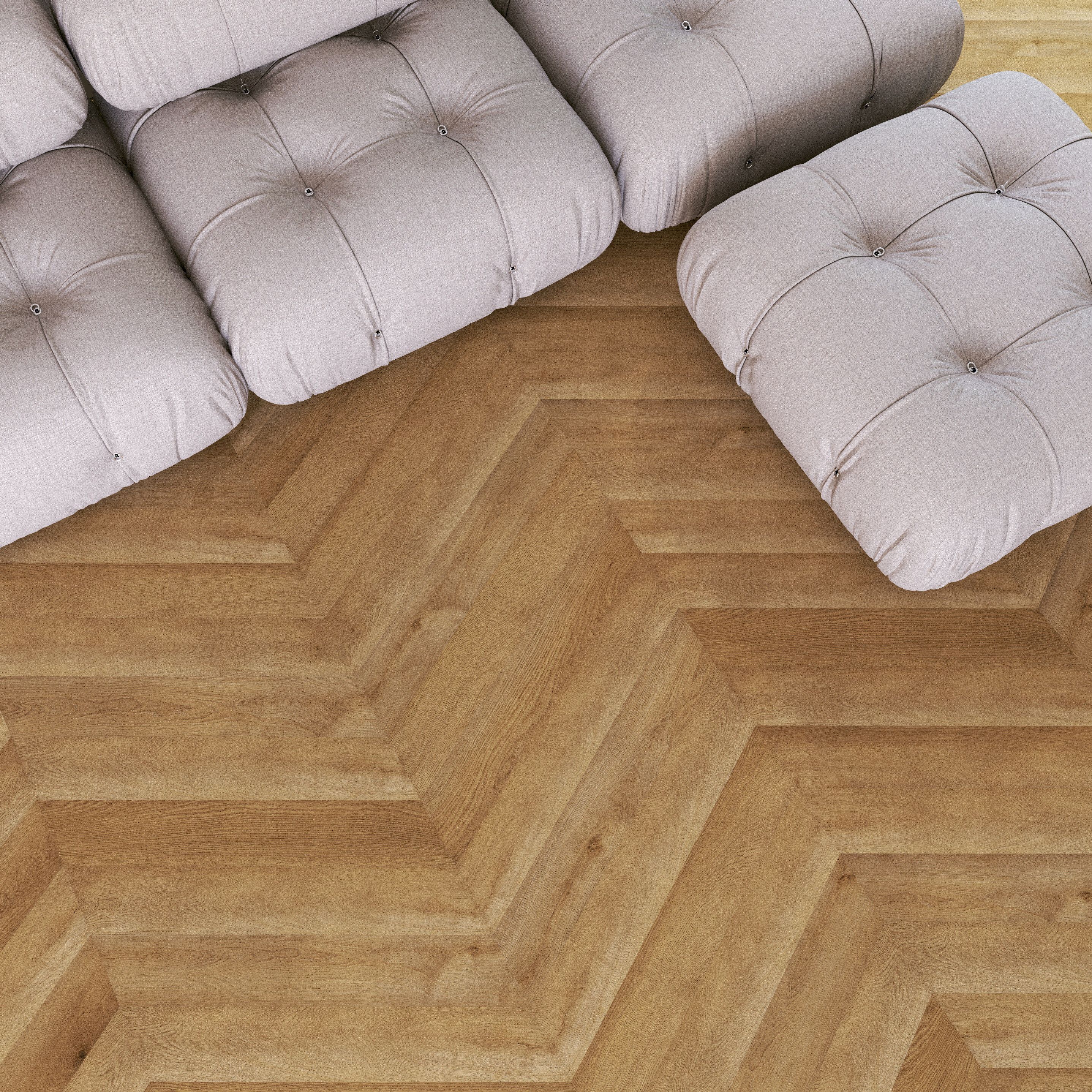 CLAP!3D by Déco - Pavimento sintetico effetto parquet a spina di pesce ungherese  - 4