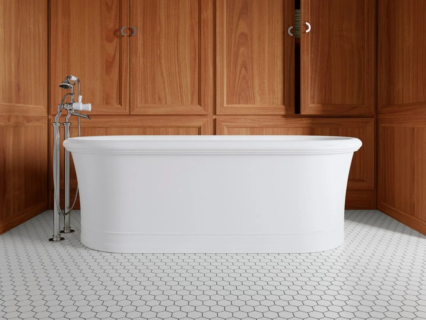 CELINE WHITE by Devon&Devon - Vasca da bagno centro stanza ovale in White Tec Plus