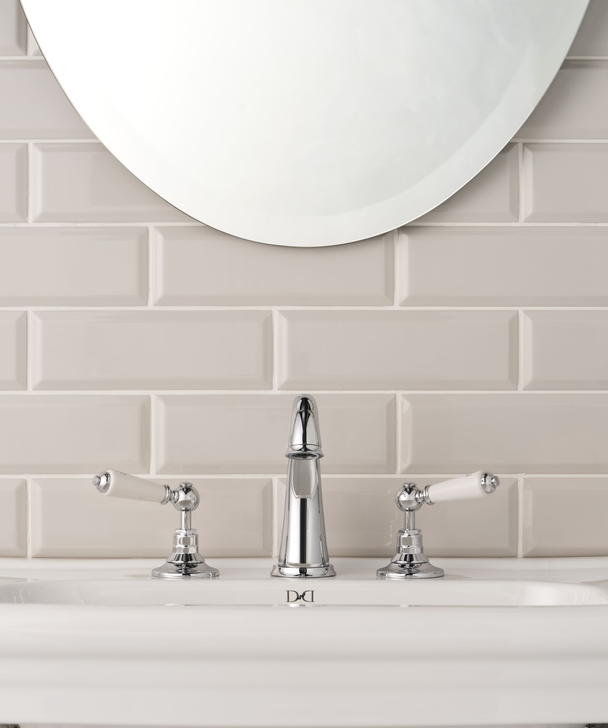 DANDY by Devon&Devon - Rubinetto per lavabo da piano a 3 fori con rosette separate - 3