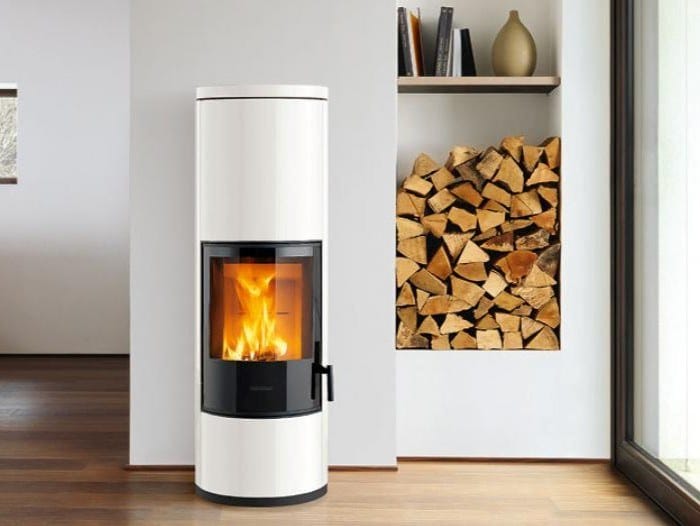 E924-H | Stufa by Piazzetta - Stufa a legna in acciaio a parete classe A+