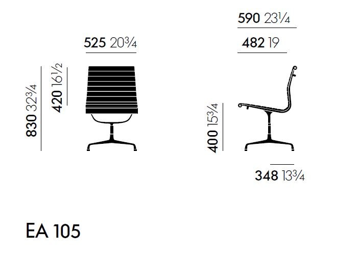 Dimensioni ALUMINIUM CHAIR EA 105