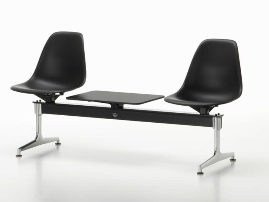 EAMES PLASTIC SIDE CHAIR ON STRETCHER beam seating By Vitra design