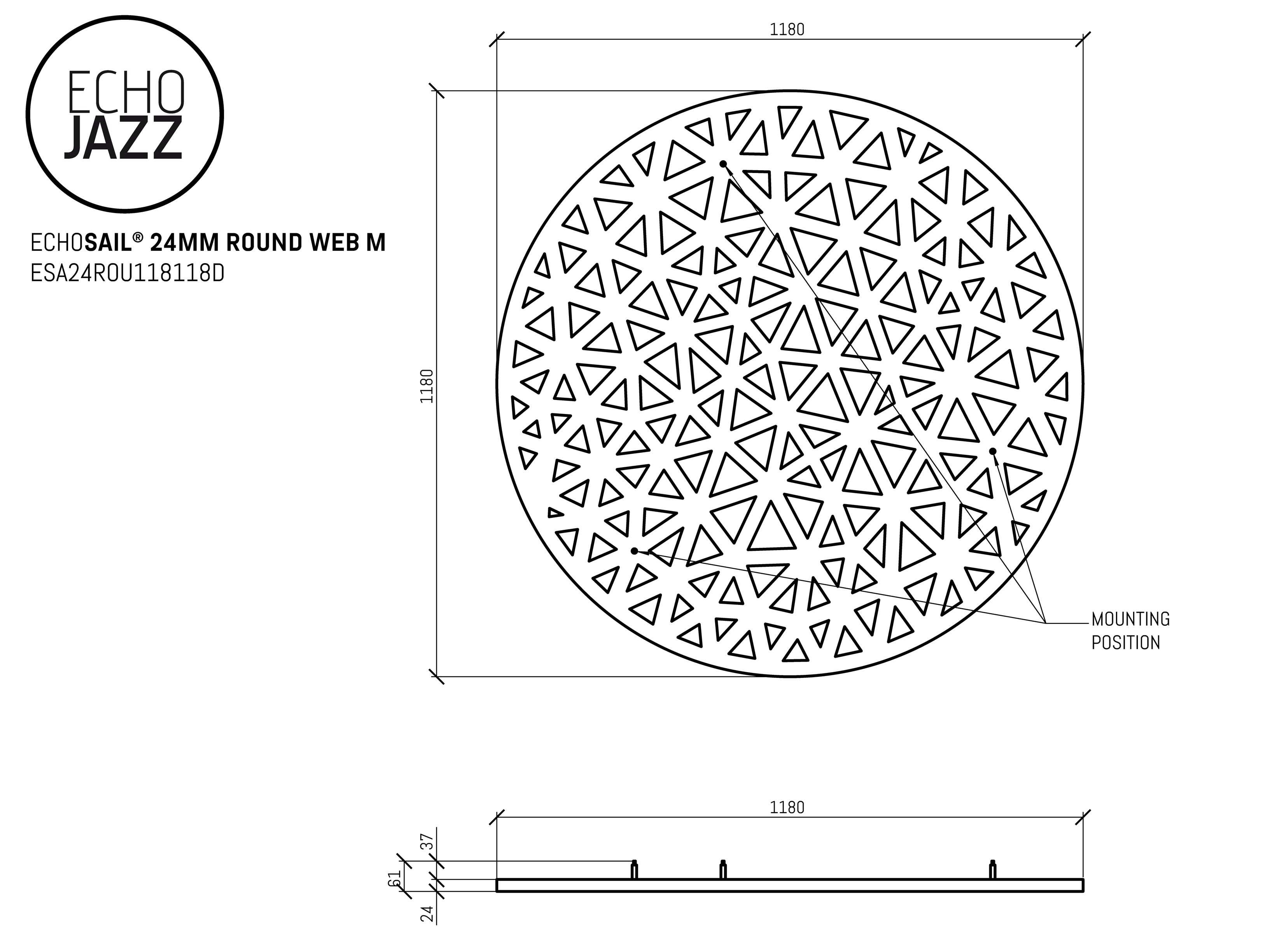 PET acoustic baffles ECHOSAIL® By ECHOJAZZ