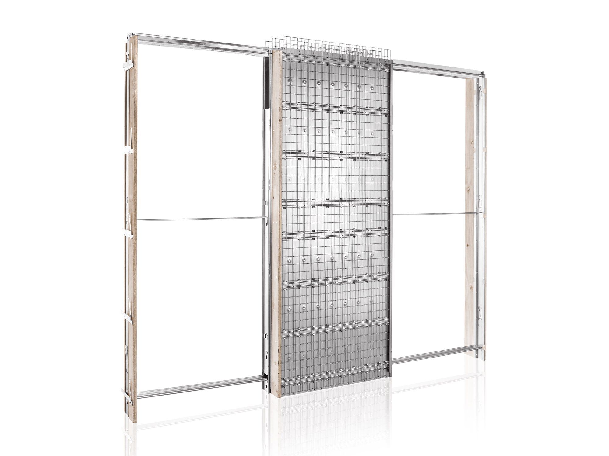 ECLISSE Unilateral Pocket door system for two doors sliding into one